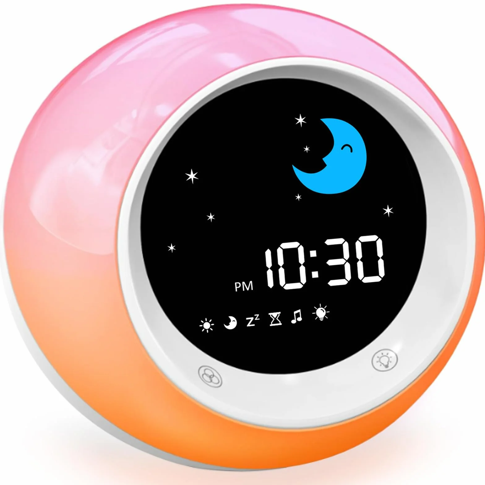iHoo Réveil Enfants avec Lever du Soleil et Lune, Son de Sommeil, Lumière de Nuit Automatique