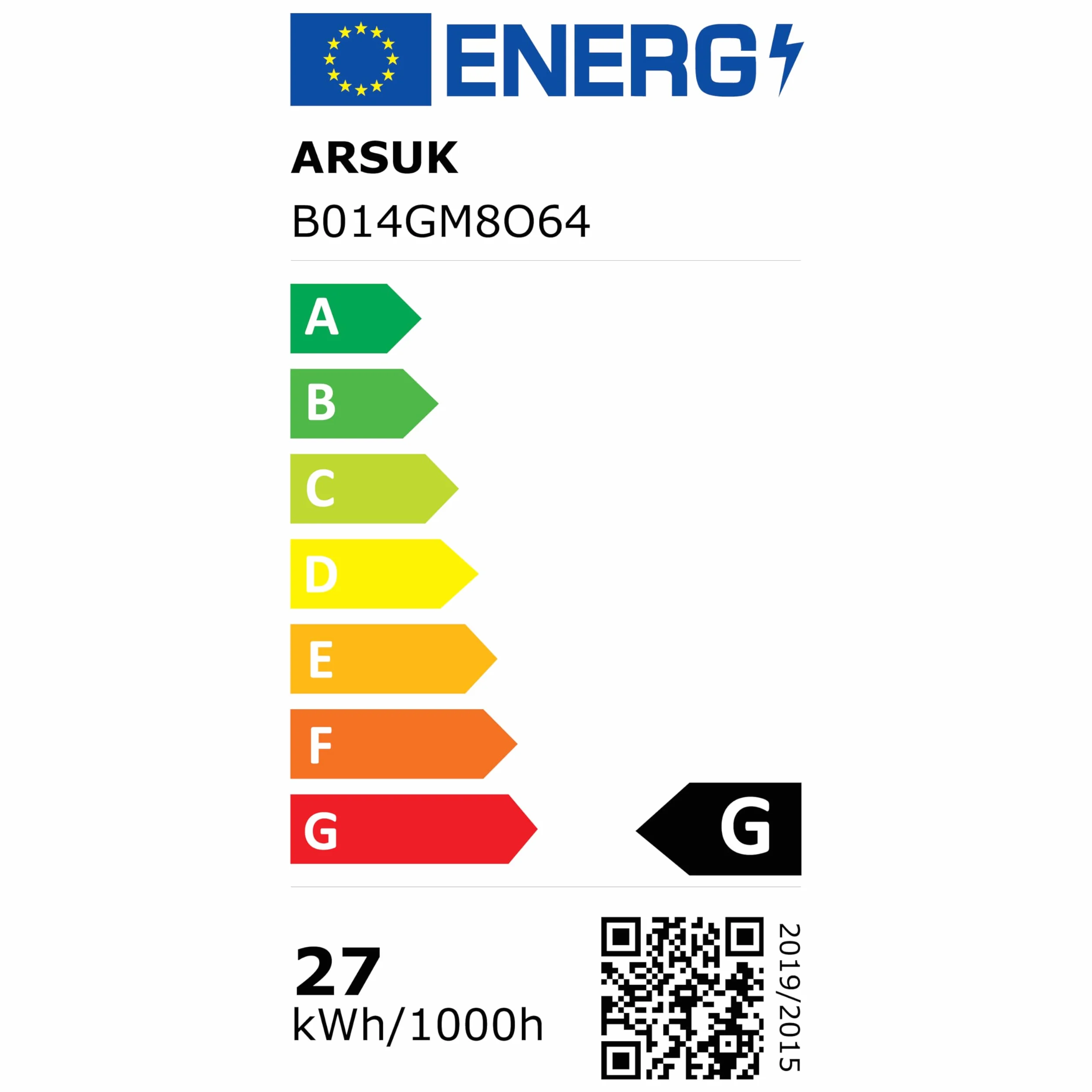 ARSUK Ampoule CFL 27W GX10Q-4 6500K Lumière du Jour Blanc Naturel 4 Broches