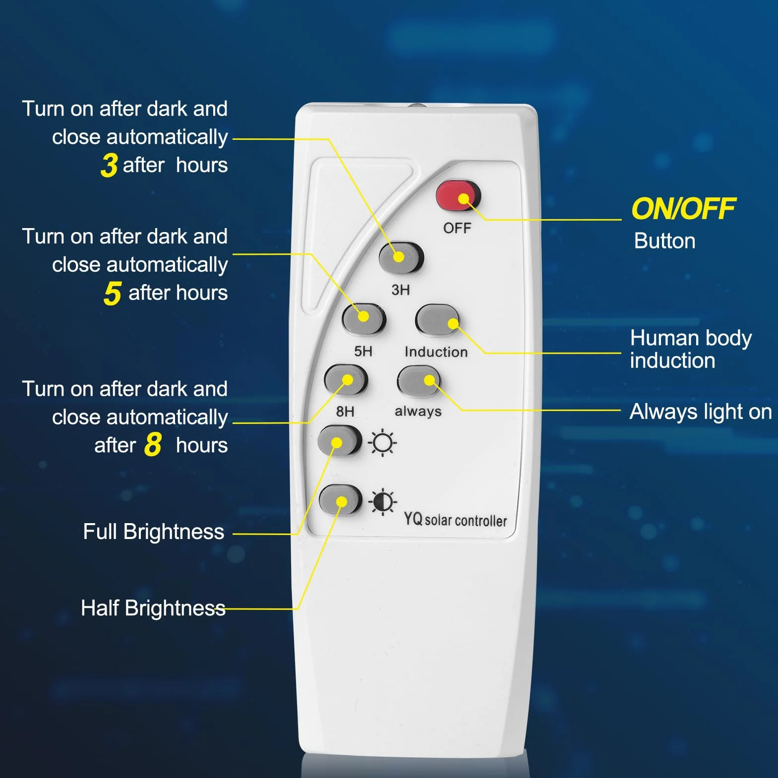 LED Réverbères Solaire Exterieur 1200W 6500K IP67 avec Télécommande Détecteur de Mouvement Étanche