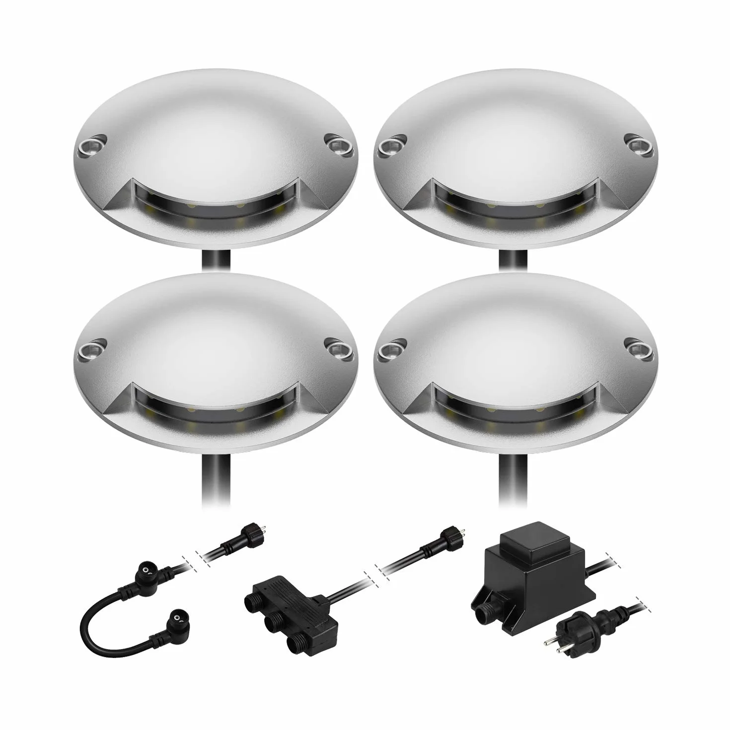 ledscom.de Bunda Lampe LED de sol en saillie extérieur carrossable blanc chaud 4 pièces
