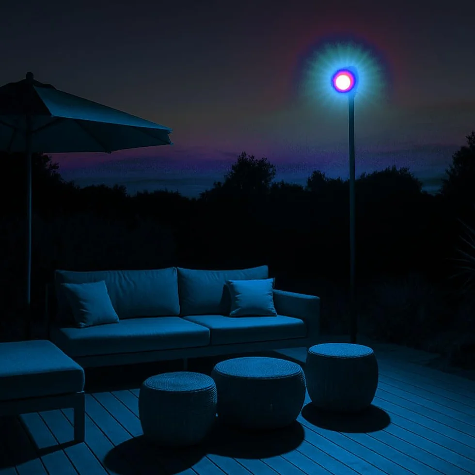 Projecteur LED Bleu 30W IP65 2850 lm Éclairage Extérieur Aluminium Verre Trempé 25000 h