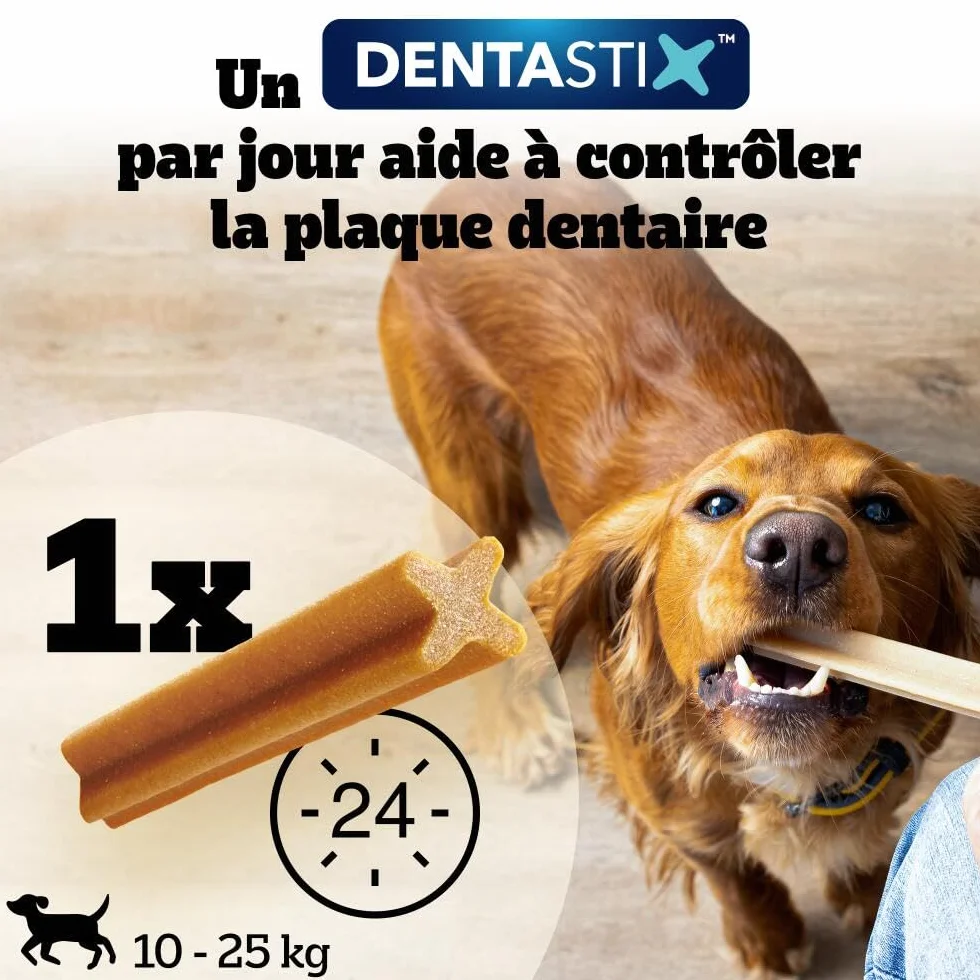 Pedigree DENTASTIX 56 Bâtonnets à Mâcher pour Grand Chiens 25kg+, 8 Sachets de 7, Saveur Poulet et Bœuf