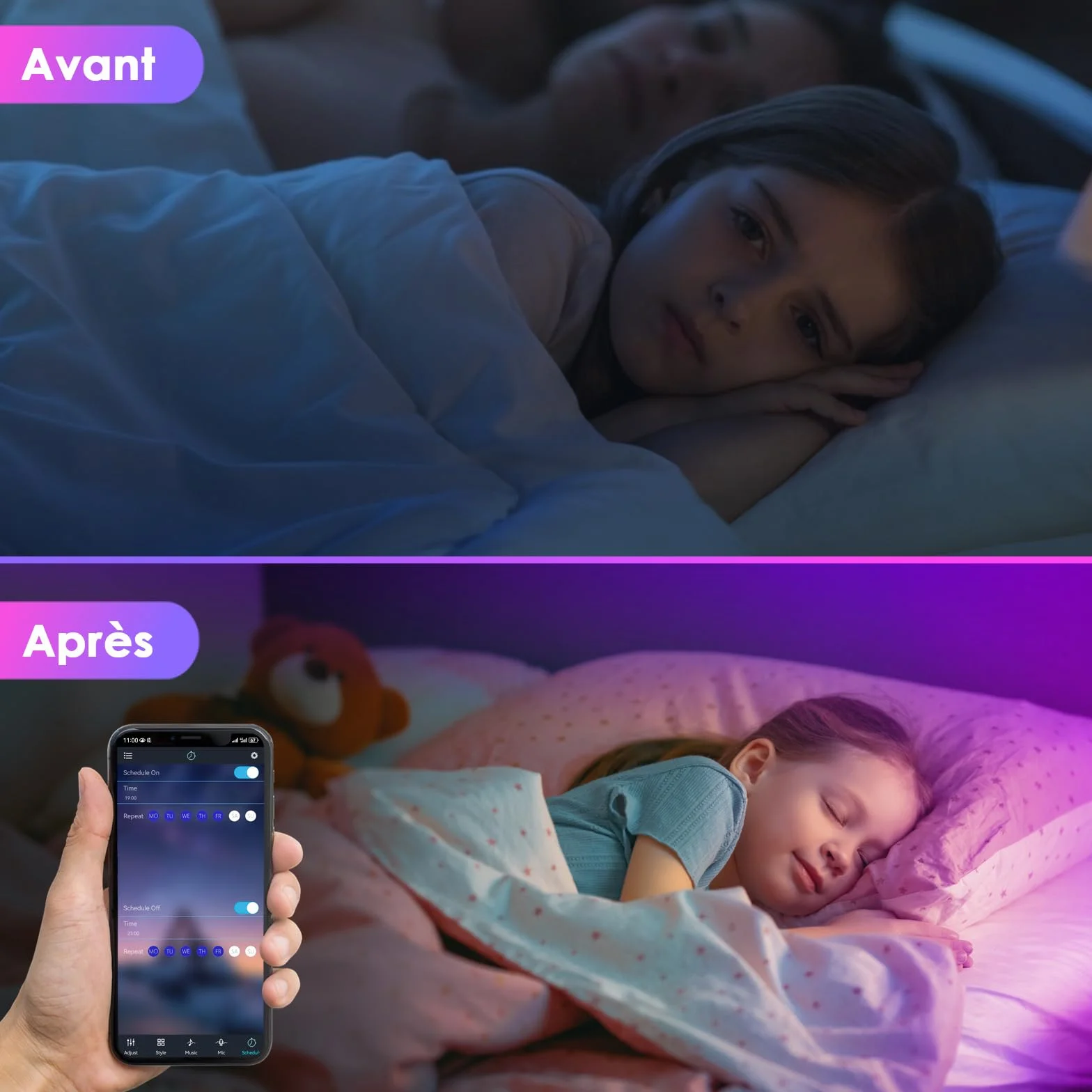 HOVVIDA Ruban LED 5M 30 LED/M 24V RVB Bande LED avec APP et Télécommande
