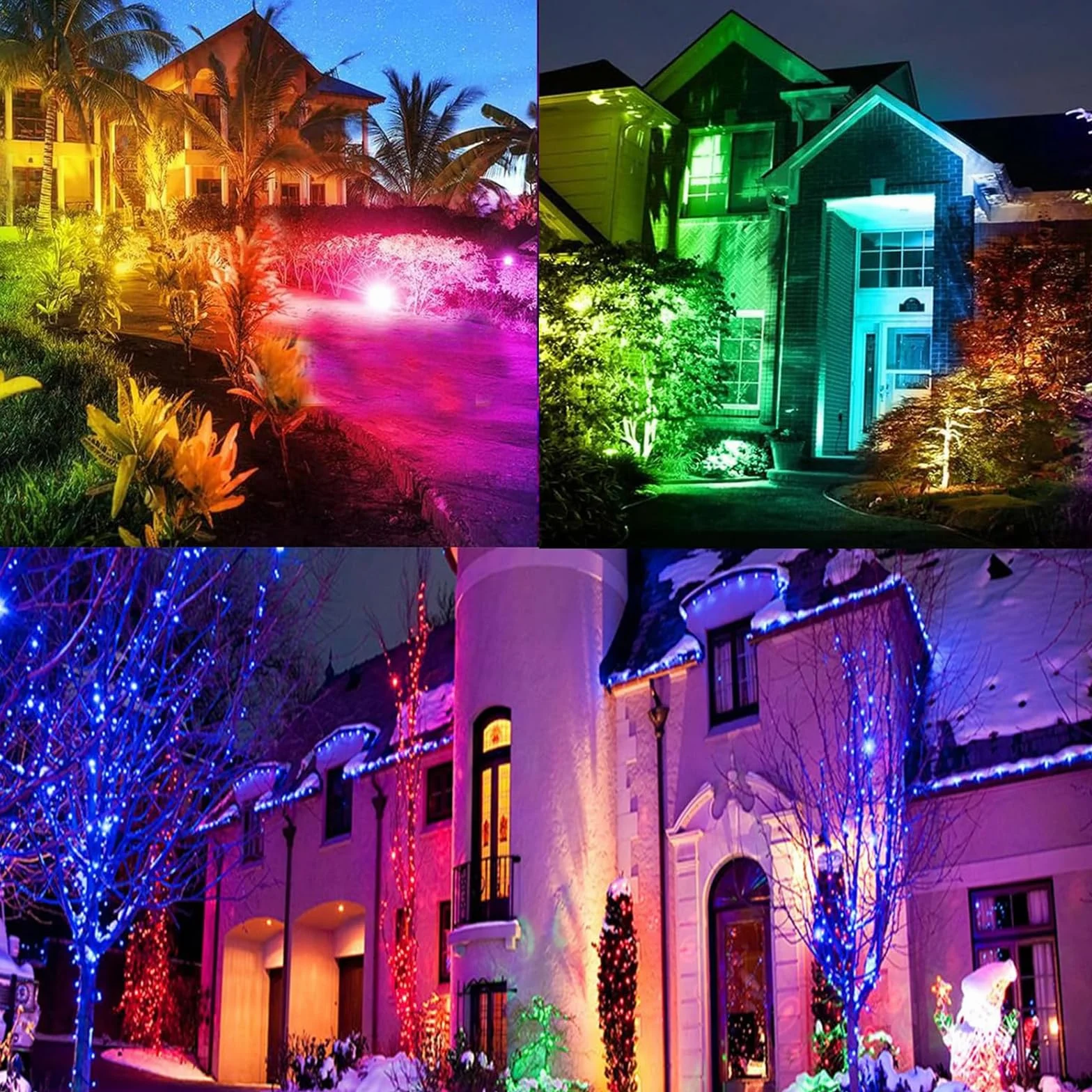 Projecteur LED Couleur 100W Indmird Lot de 2 RGB Exterieur IP66 étanche avec Télécommande