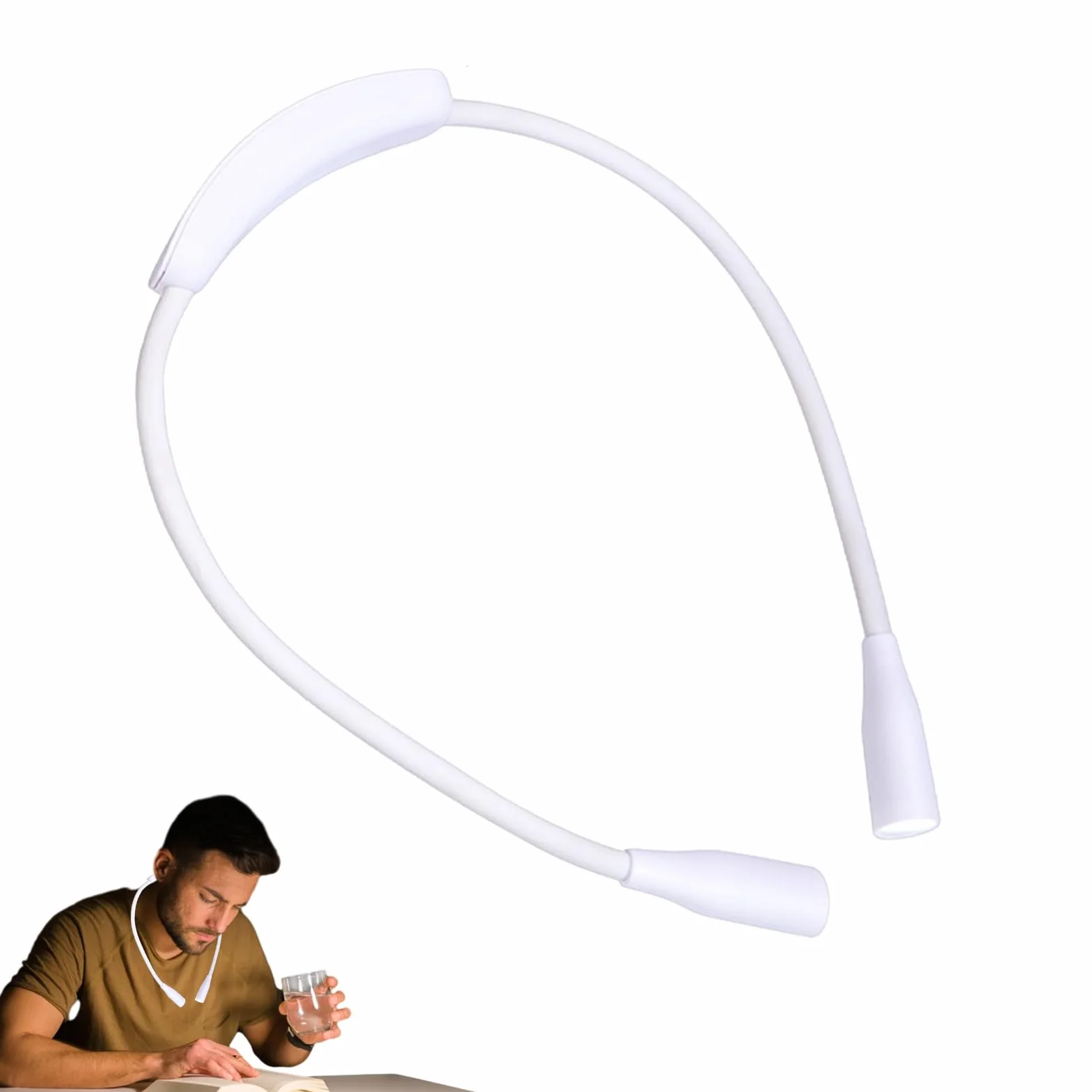 Lampes de lecture pour le cou LED rechargeable USB protection des yeux bras pliables