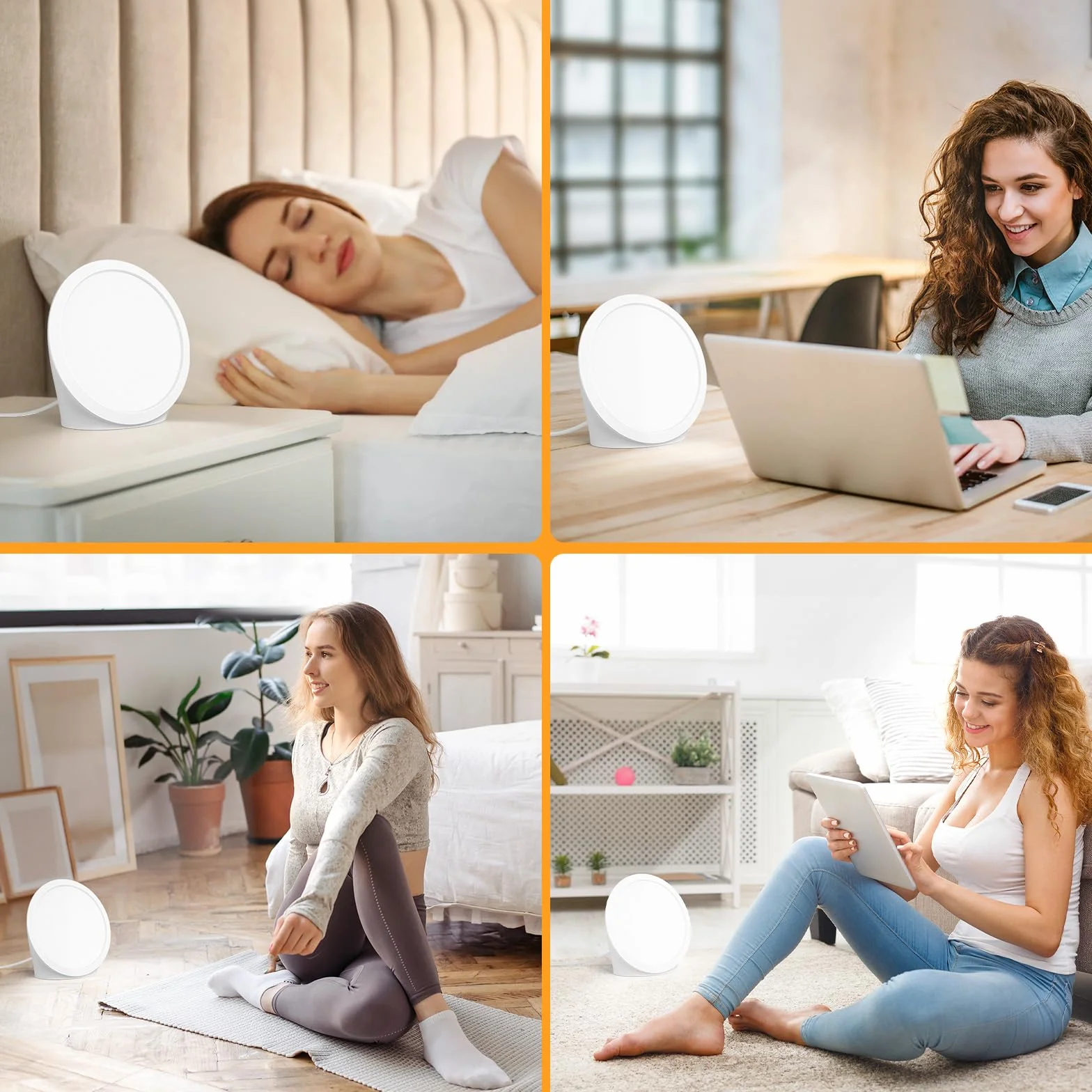 Lampe de Luminothérapie 10000 Lux, 3 Couleurs, 6 Minuteurs, 5 Intensités, Sans UV