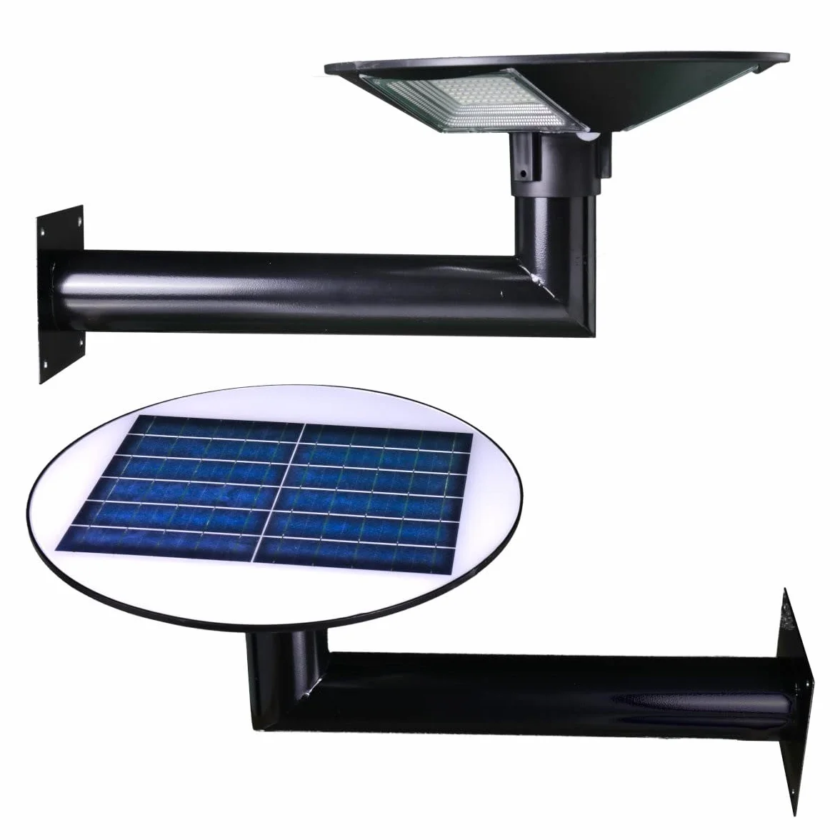 Jandei Lampadaire solaire LED 1500 lumens IP65 batterie 12 000 mAh capteur de mouvement 6-8 m éclairage blanc neutre 4200 K