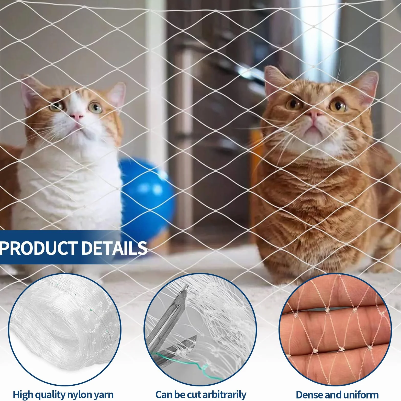 Filet de protection pour balcon anti-oiseaux 3x10m Transparent anti-pigeons chats