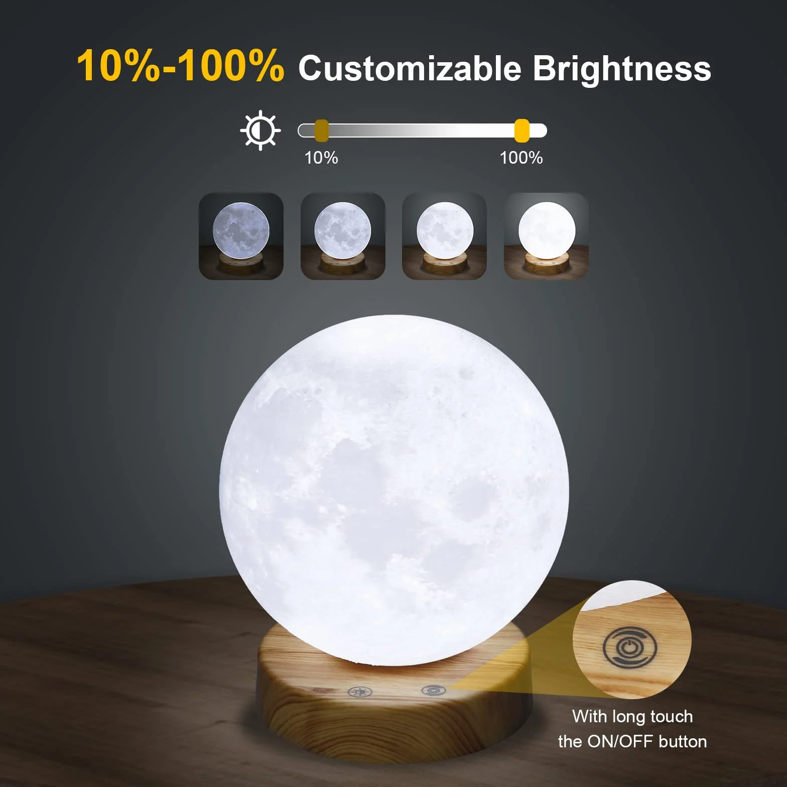 Lampe de luminothérapie 10.000 Lux, simulation lumière du jour, télécommande, 3 températures de couleur, LED sans scintillement ni UV
