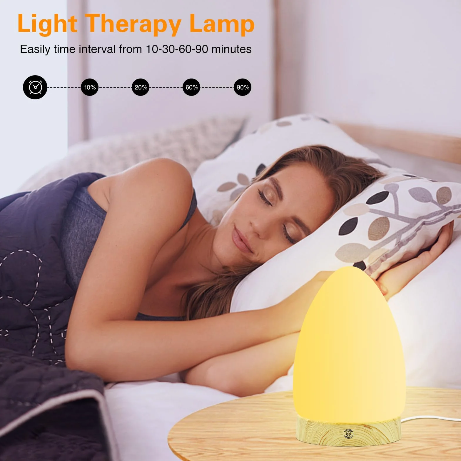 Hopihe Lampe de luminothérapie 10 000 Lux sans UV, lumière du jour avec télécommande, 4 niveaux de luminosité, minuteur