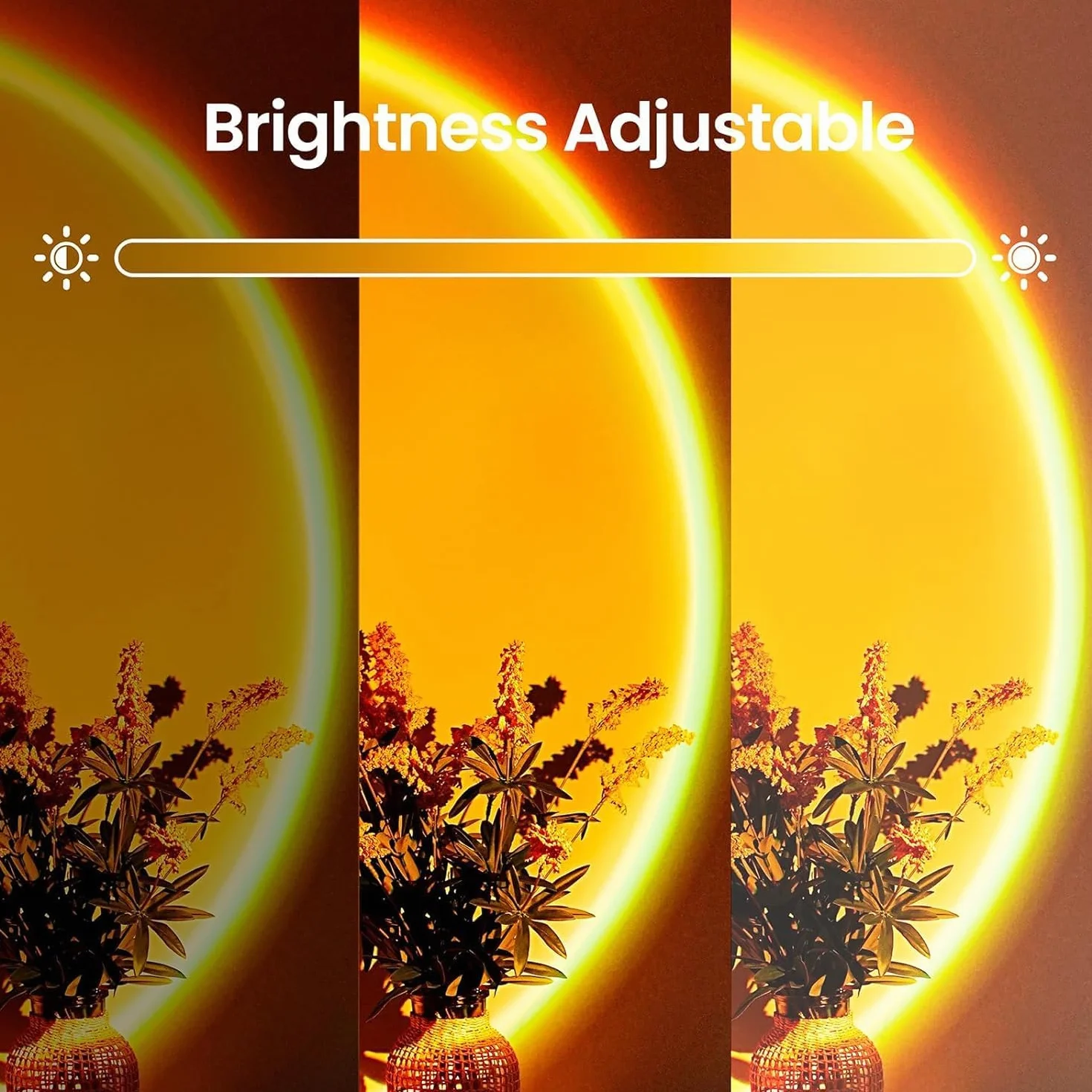 Lampe Coucher de Soleil LED Multicolore 360° avec Télécommande et Application