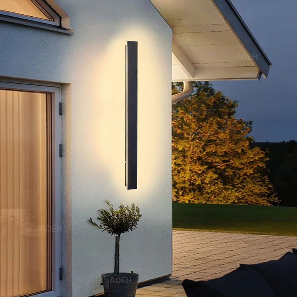 Applique Murale LED Villa Noire Extérieur Aluminium Acrylique IP65 30cm 12w