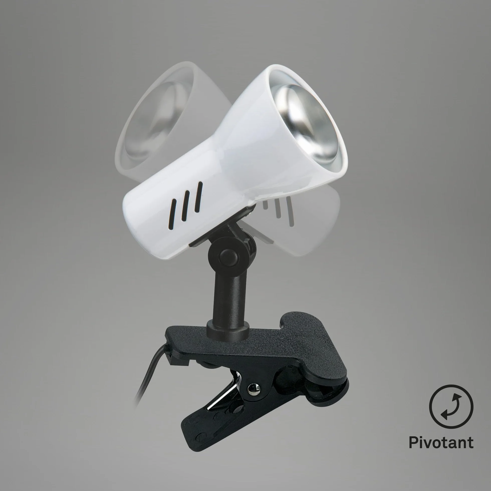 BRILONER Lampe de chevet orientable avec pince, blanc, 10,8 cm