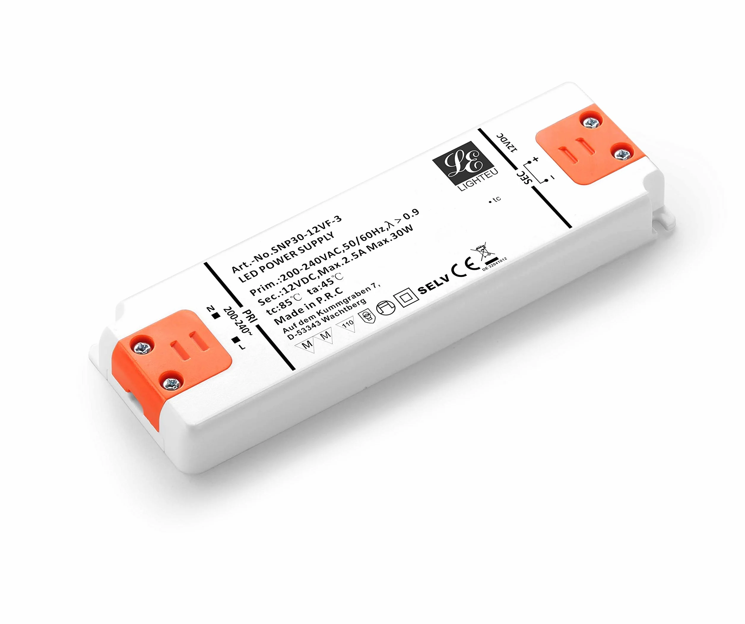 LIGHTEU Transformateur Alimentation LED 30W 12V DC 2.5A Tension constante