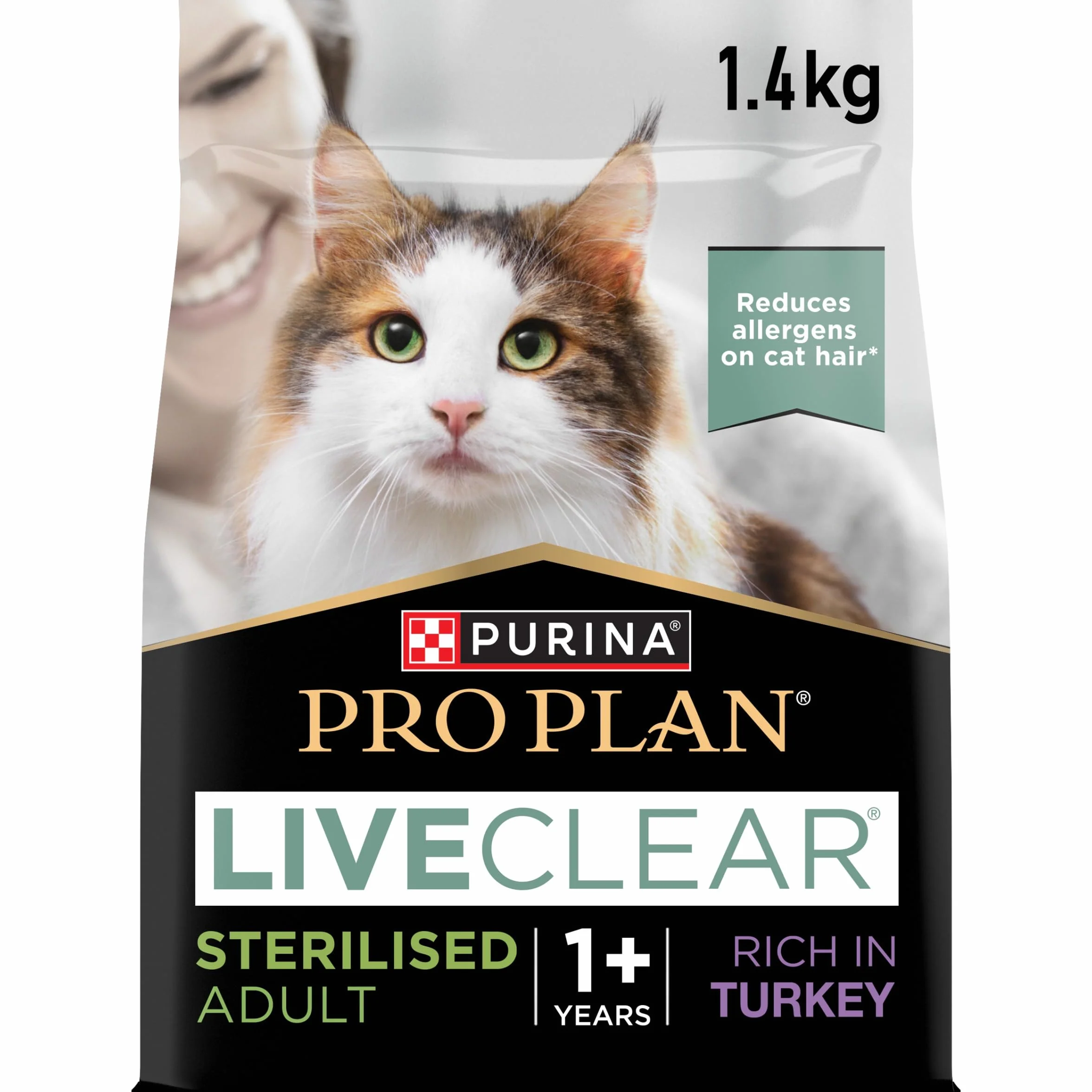 PURINA PRO PLAN Liveclear Croquettes Chat Adulte Stérilisé Dinde 1,4kg