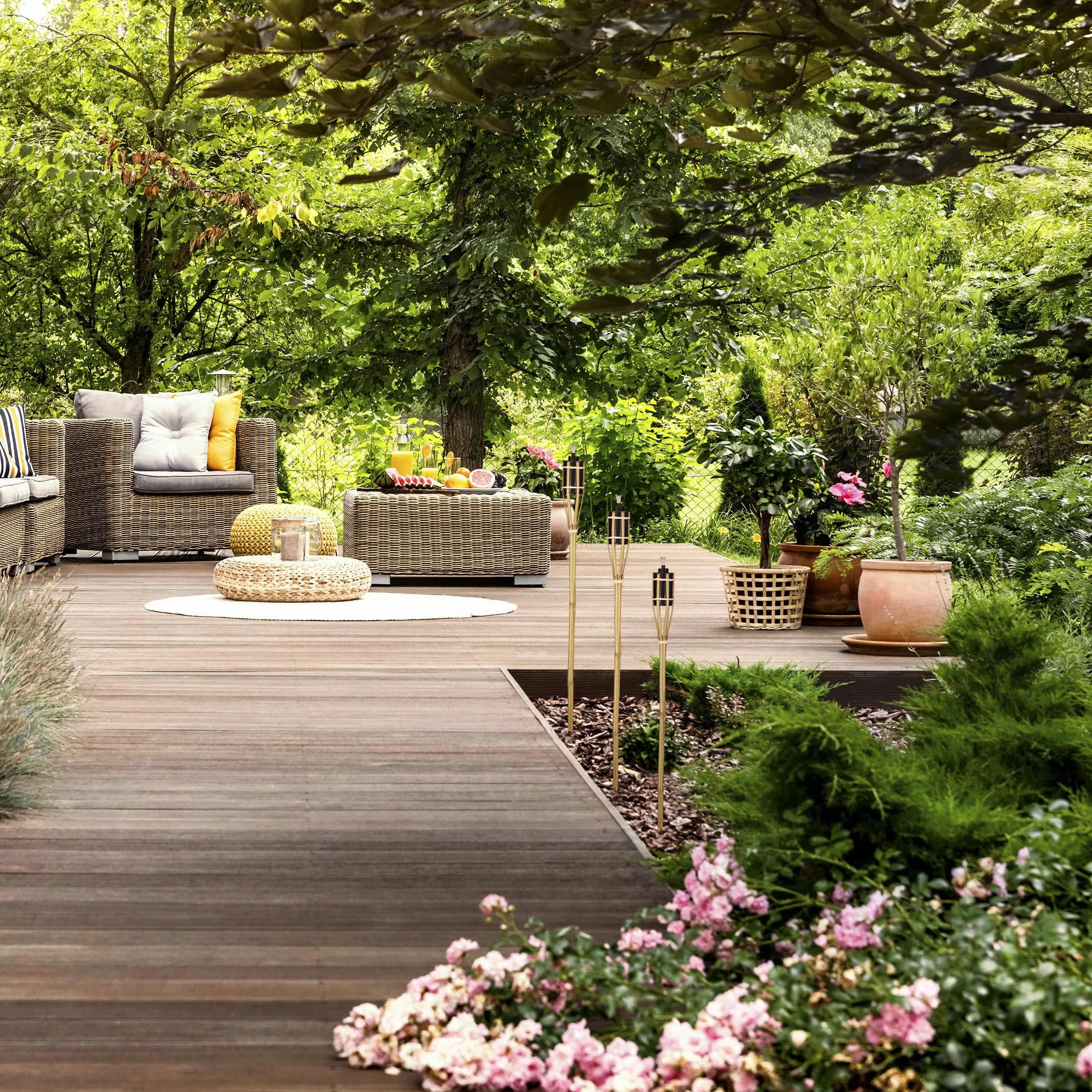 Relaxdays Torche de Jardin en Bambou Lot 16 90x6 cm Nature