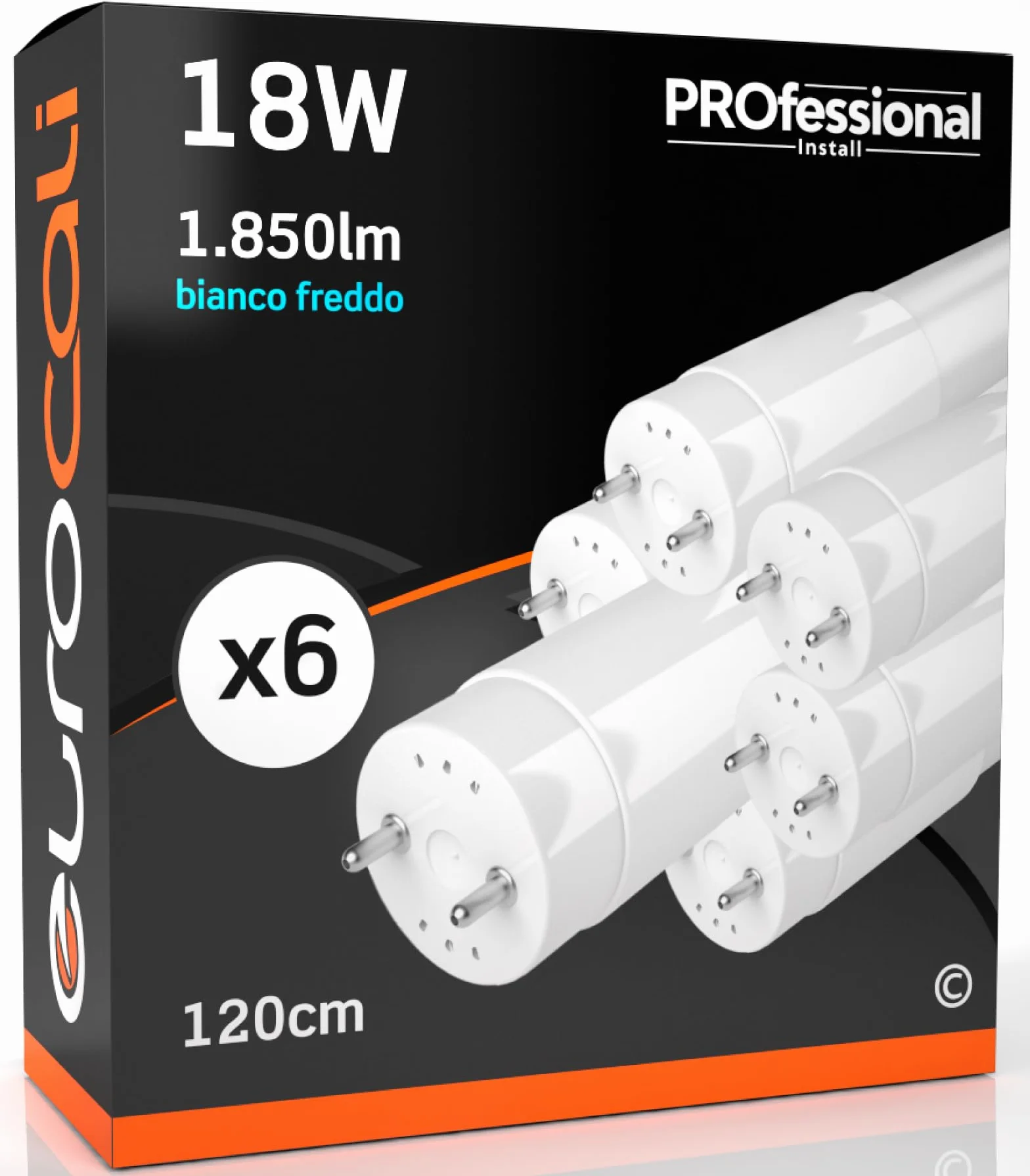Eurocali 6x Tubes LED 120cm G13 T8 18W 1850 Lumen 6500K Blanc Froid