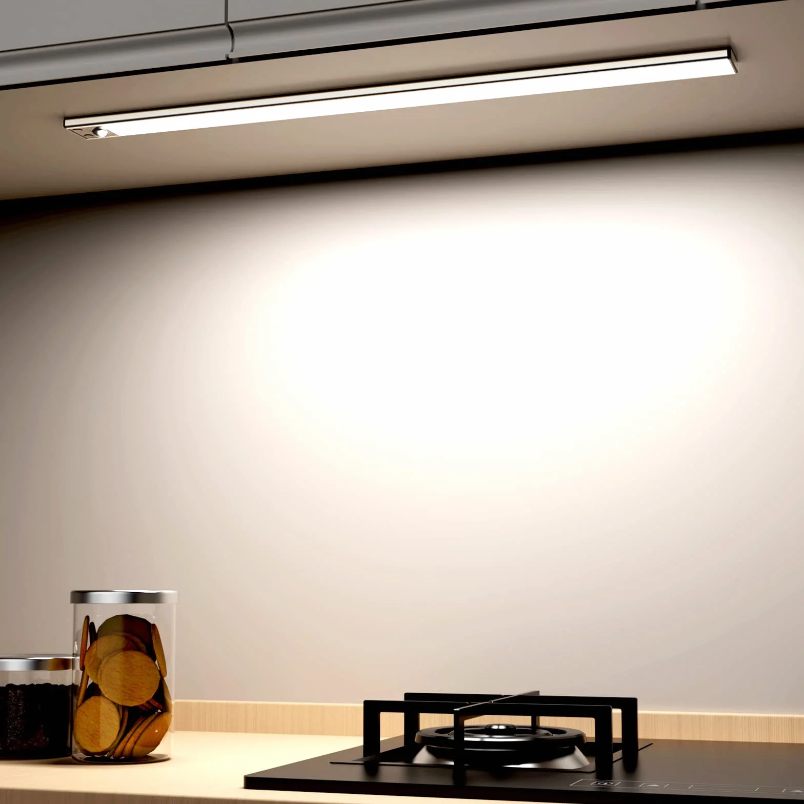 Lampe de Placard LED Rechargeable avec Détecteur de Mouvement Dimmable, Éclairage Intérieur pour Armoire Escalier Cuisine