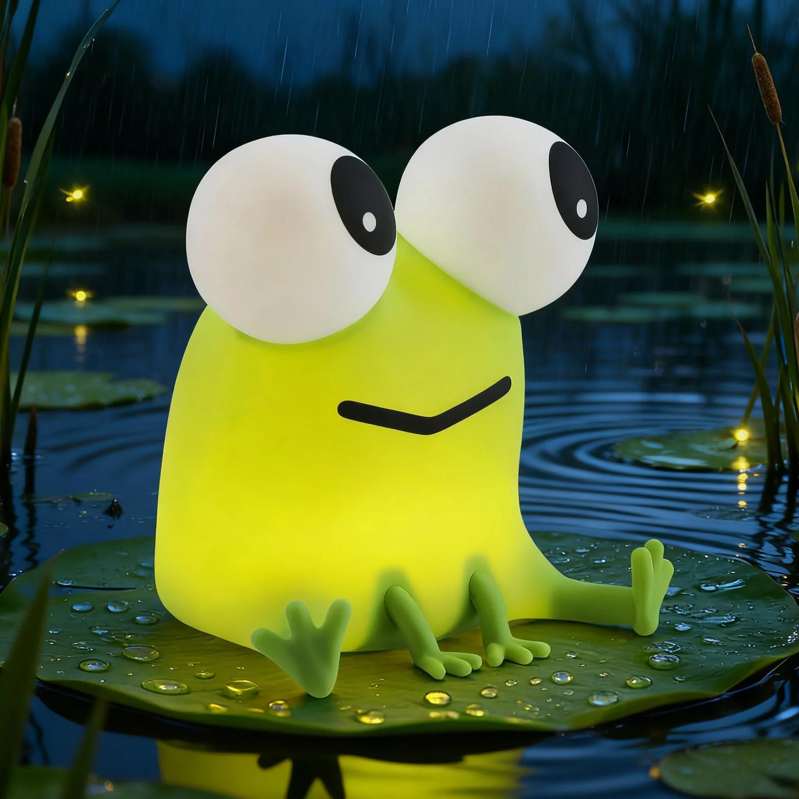 Gemmac Veilleuse Grenouille Rechargeable Silicone Tactile Lumière Allaitement Dimmable 7 Couleurs Minuterie Lampe Chevet