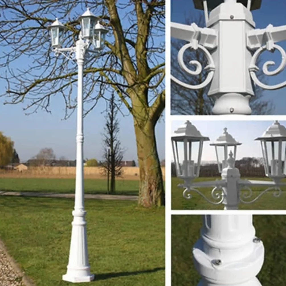 vidaXL Lampadaire extérieur triple blanc