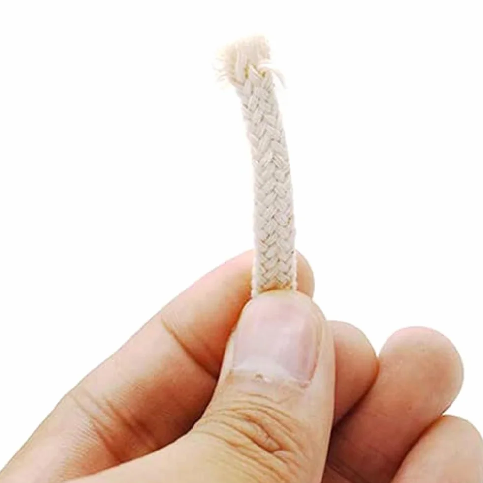Lot de 50 mèches en coton 6,7 mm pour lampes à pétrole et huile 16 cm