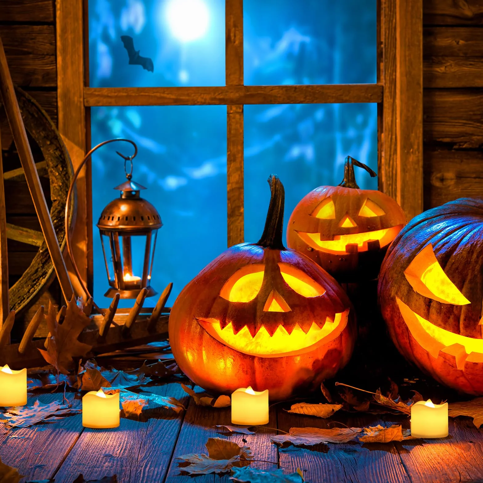 Bougie LED 24 Pièces, Flamme Naturelle, Chauffe-Plat, Sécurité Absolue, Décoration Maison Halloween Noël Mariage