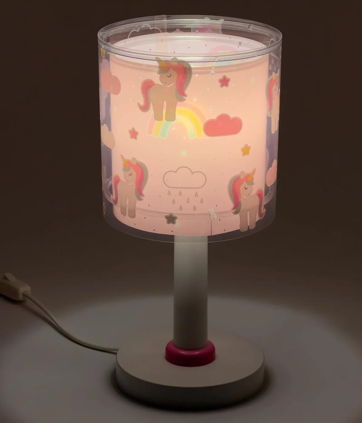 Dalber Lampe de chevet enfant Unicorns Licornes G4 LED 4 W Rose