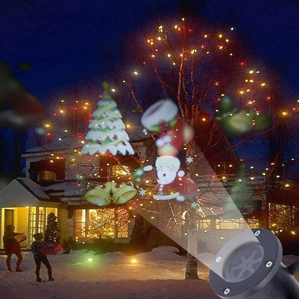 Projecteur LED Père Noël Étanche Lumière Extérieur Intérieur Noël Décoration