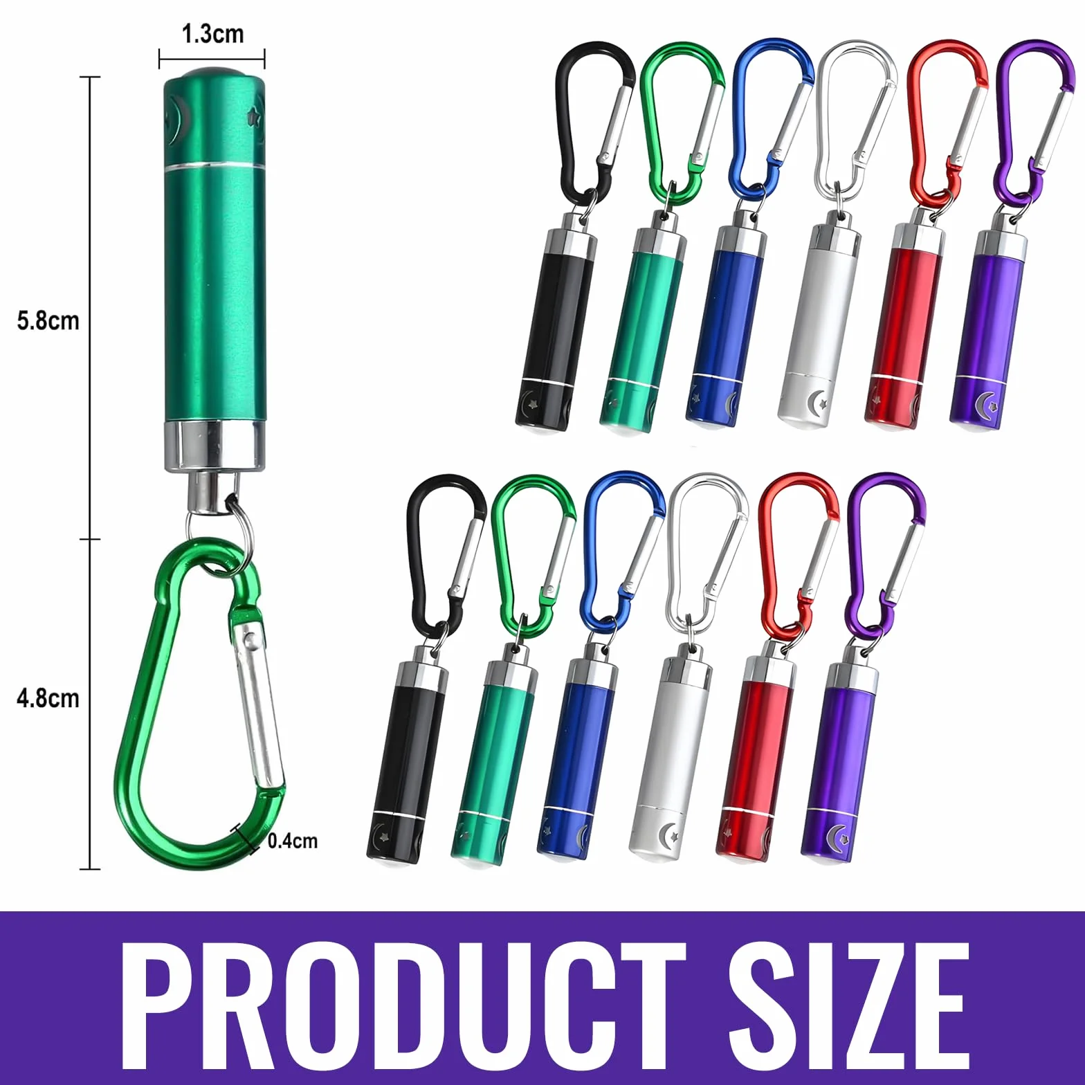 Mini Lampe de Poche LED en Aluminium 12 Pièces avec Porte-Clés Portable pour Enfants Cadeau Extérieur Voyage Camping 6 Couleurs
