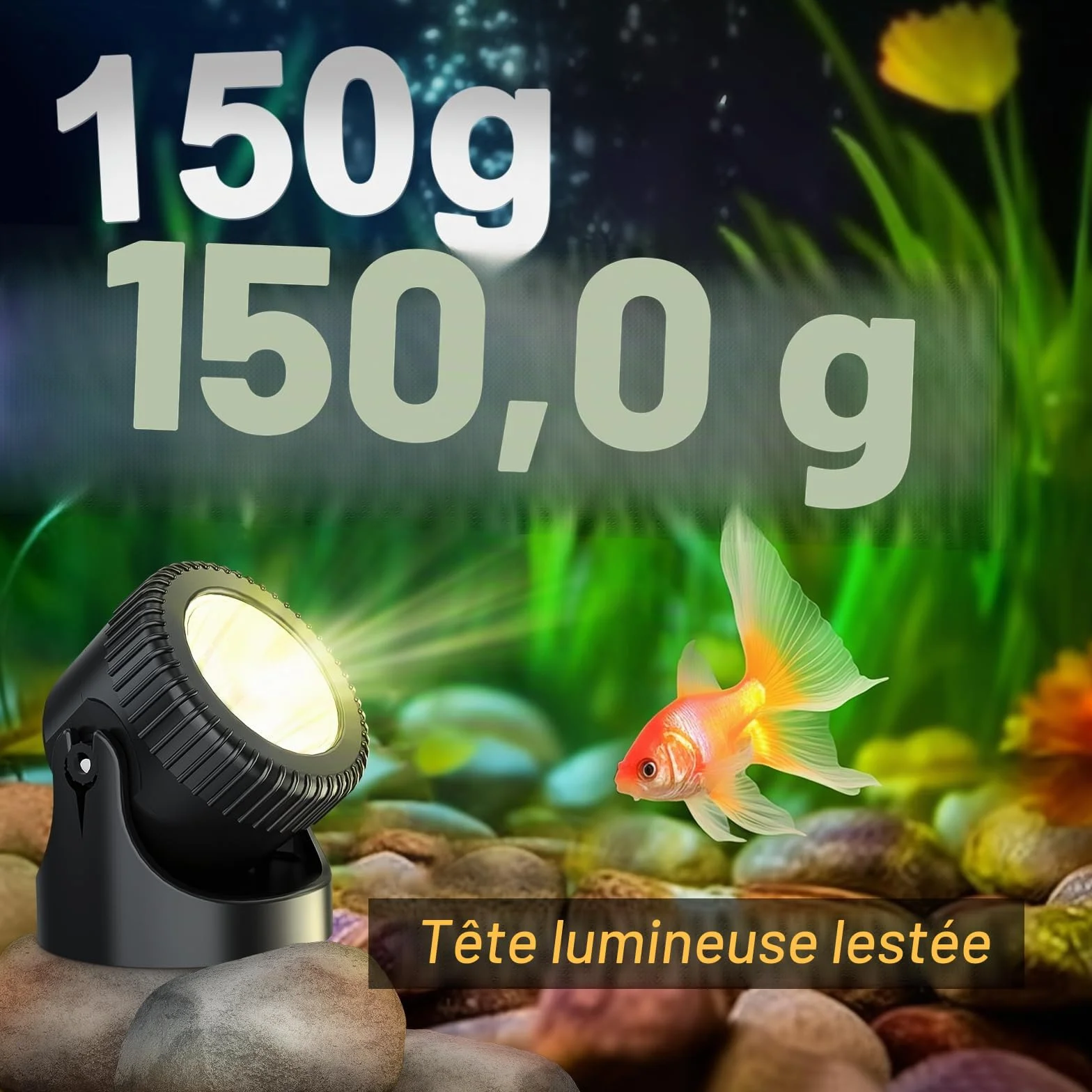 PChero Éclairage de bassin LED sous-marin IP68 projecteur de piscine étanche