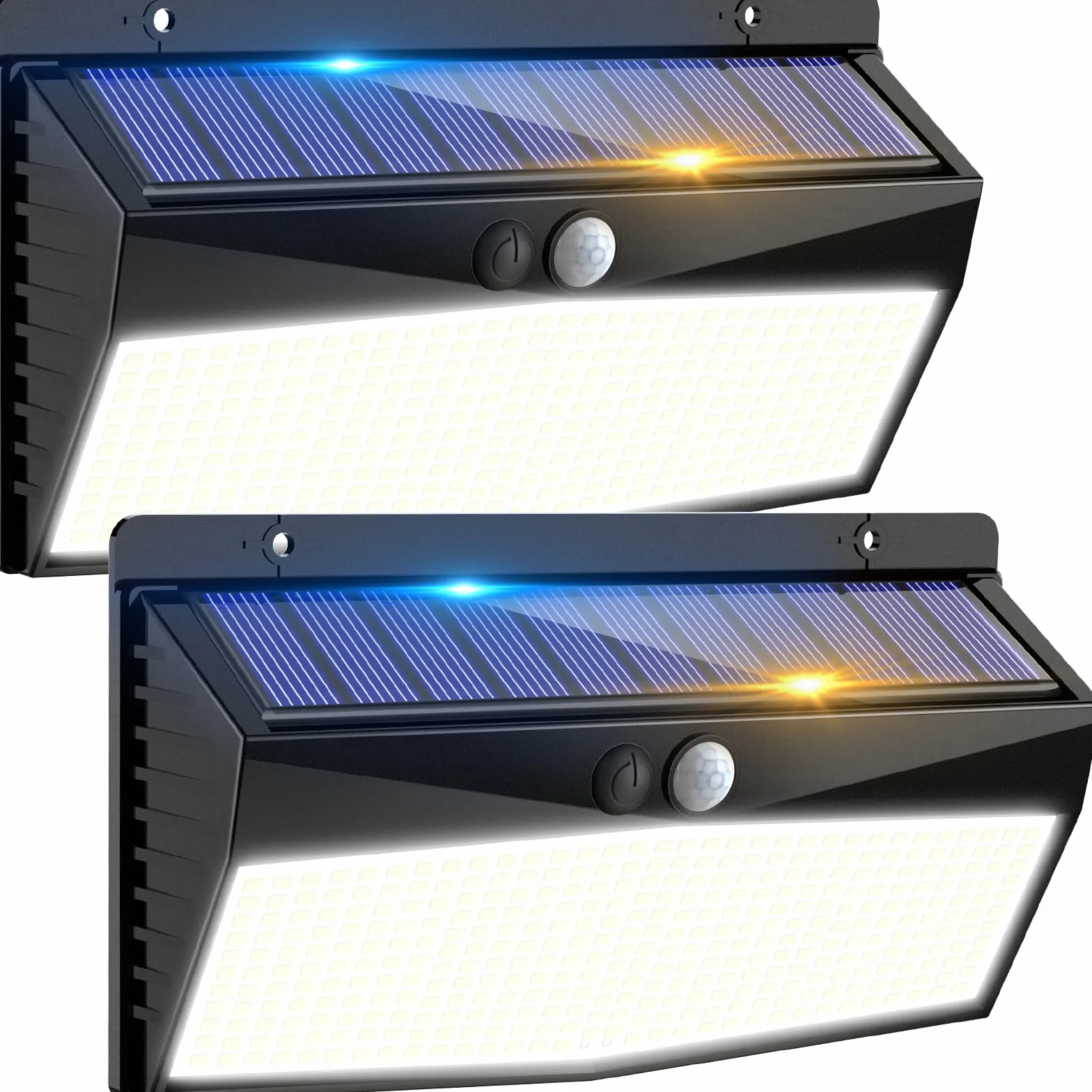 Peasur 368LED Lampe Solaire Extérieure Détecteur de Mouvement 3 Modes Spot Solaire Étanche [Lot de 2]