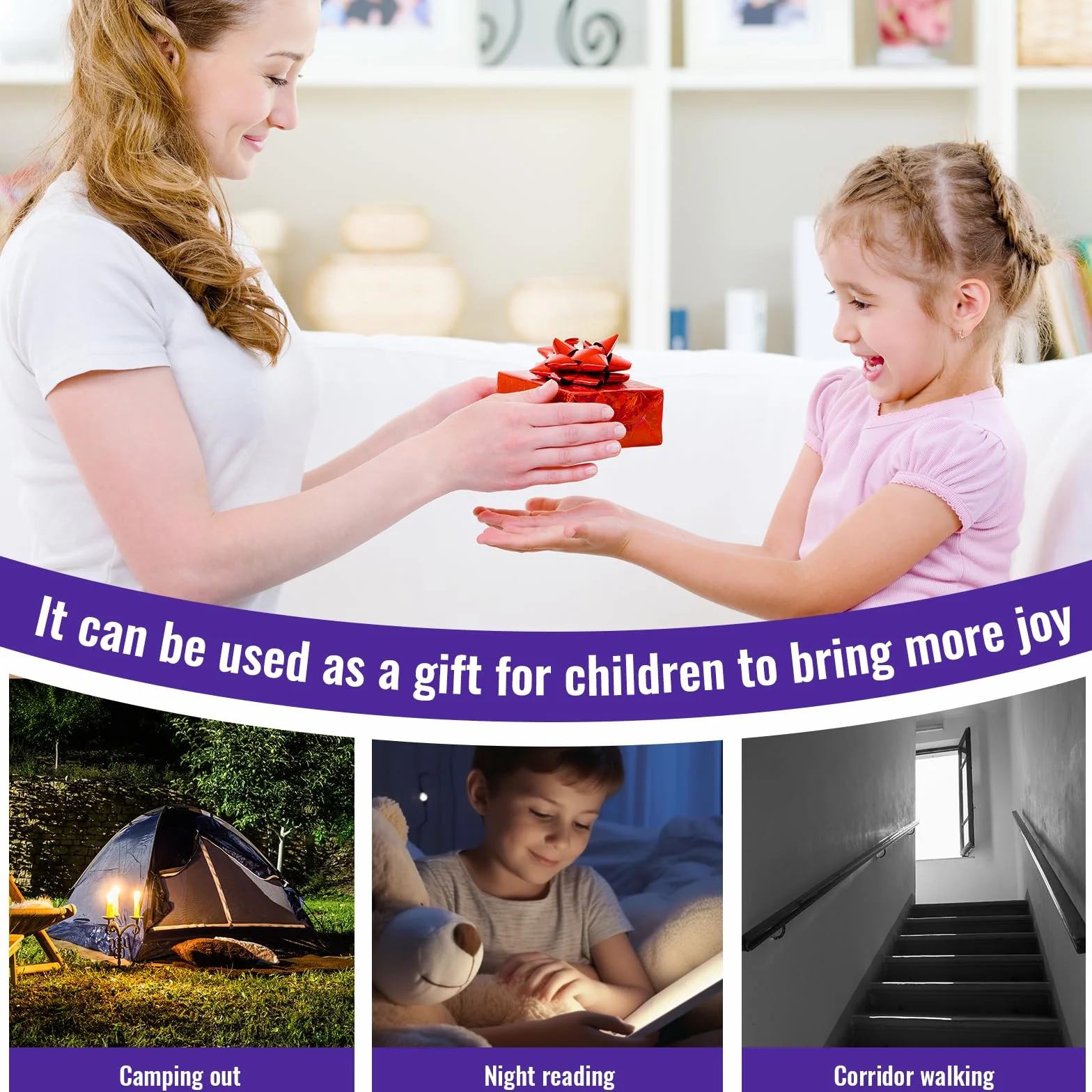 Mini Lampe de Poche LED en Aluminium 12 Pièces avec Porte-Clés Portable pour Enfants Cadeau Extérieur Voyage Camping 6 Couleurs