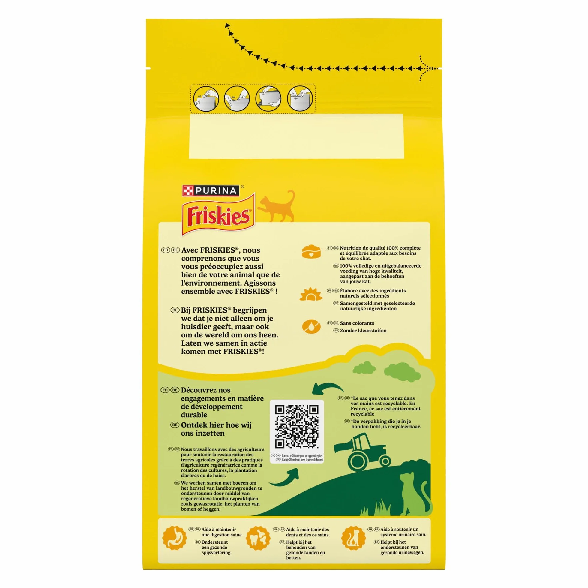 FRISKIES Chat Croquettes complètes pour Chats Adultes au Boeuf Poulet Légumes 1,5 KG