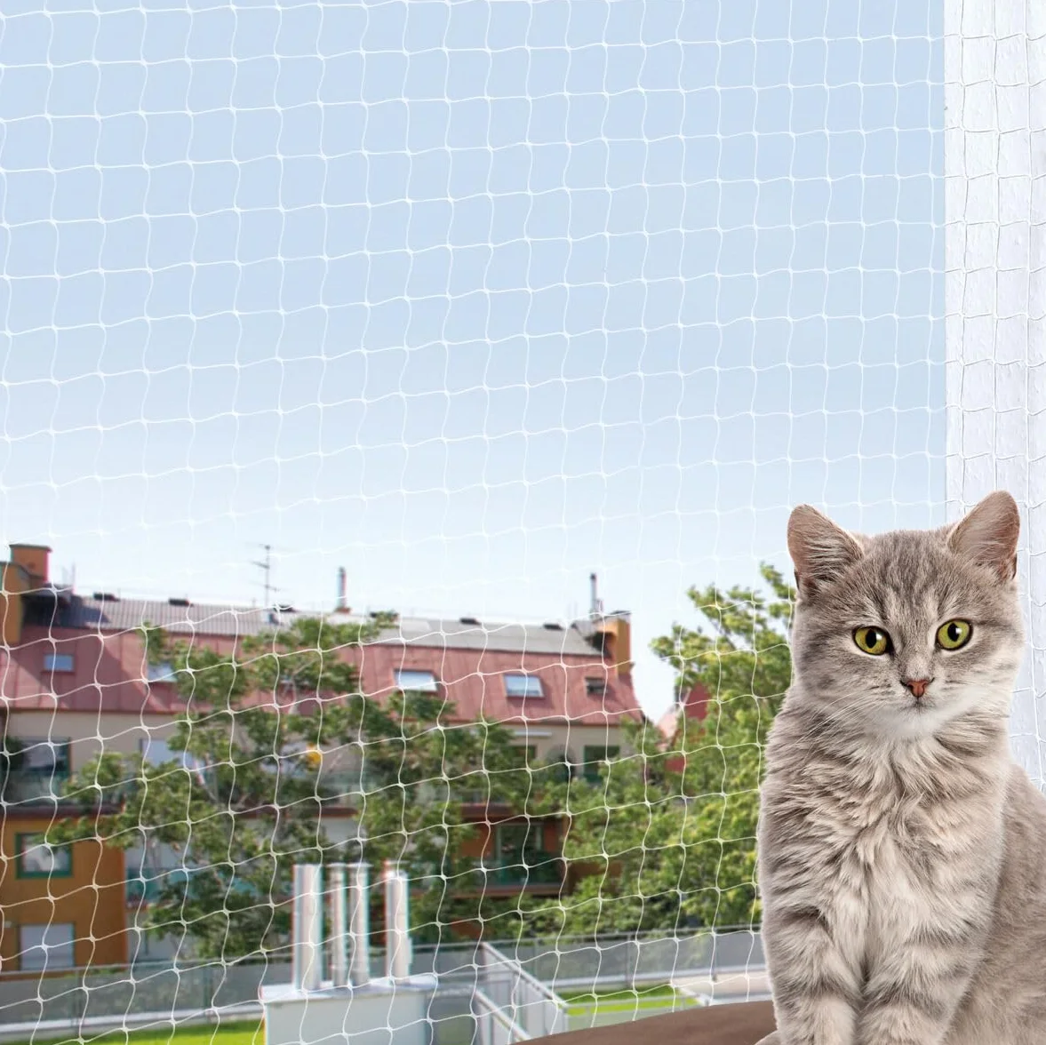TRIXIE Filet de protection pour chats Résistant aux UV transparent Mailles 3 × 3 cm 8 × 3 m
