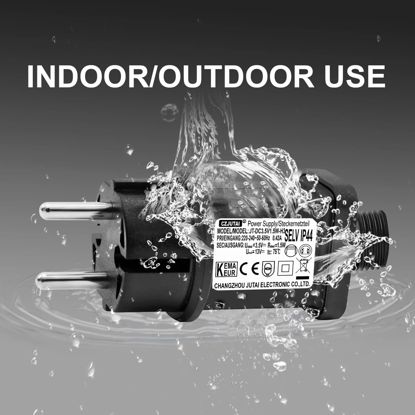 Transformateur LED CZJUTAI 3.5V 1.5W IP44 Alimentation pour éclairage de Noël avec Prise Européenne