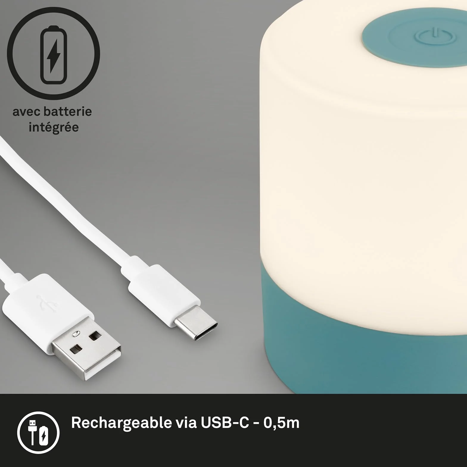 BRILONER Mini lampe de table LED sans fil, lampe de chevet Touch à intensité variable, Bleu