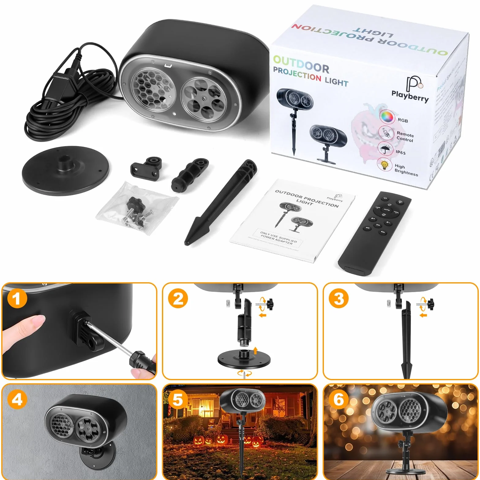 Charmofun 2 in 1 Projecteur de Noël Extérieur LED Dynamique avec Télécommande IP65