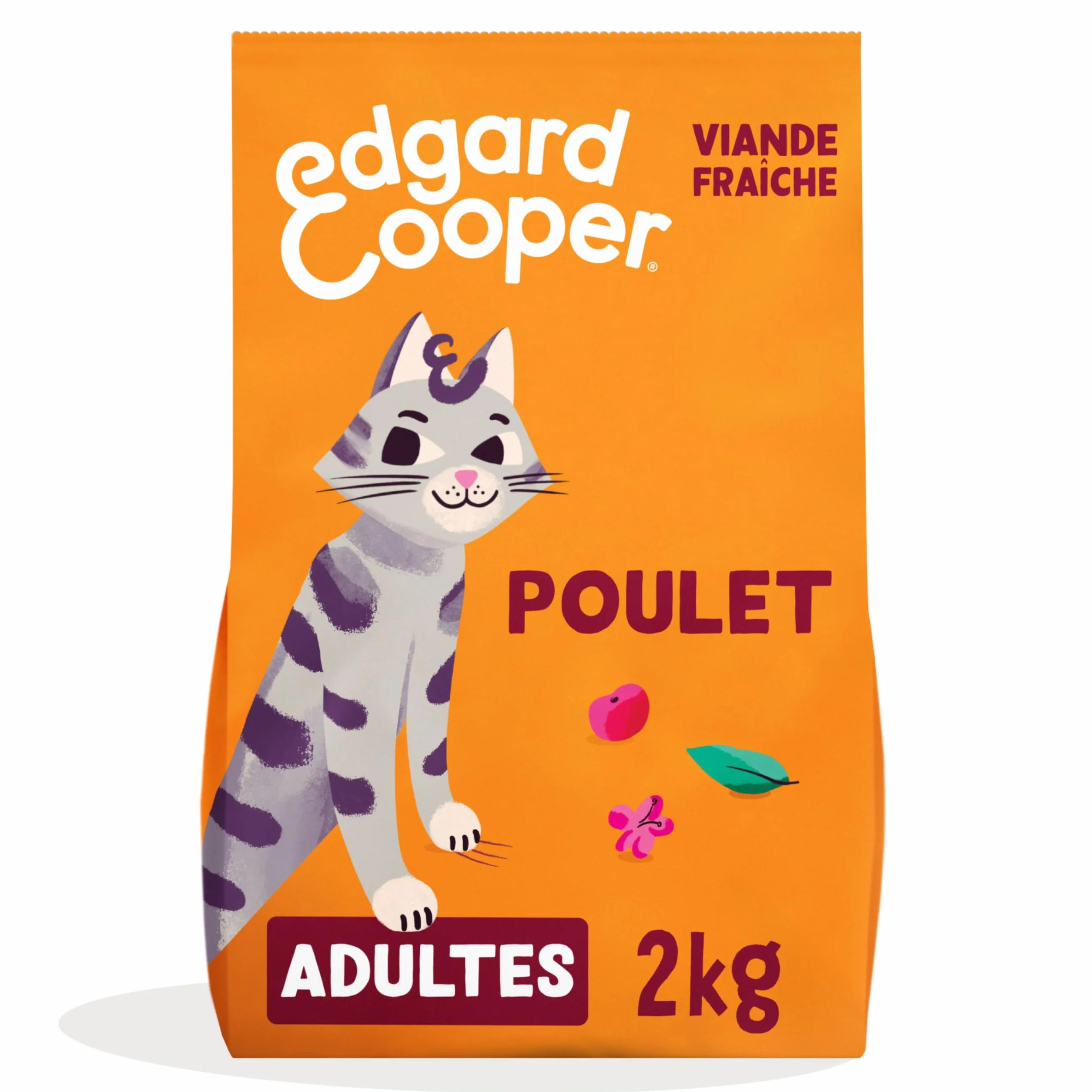Edgard Cooper Croquettes pour Chat Stérilisé Adulte Poulet 2kg Sans céréales Riche en protéines