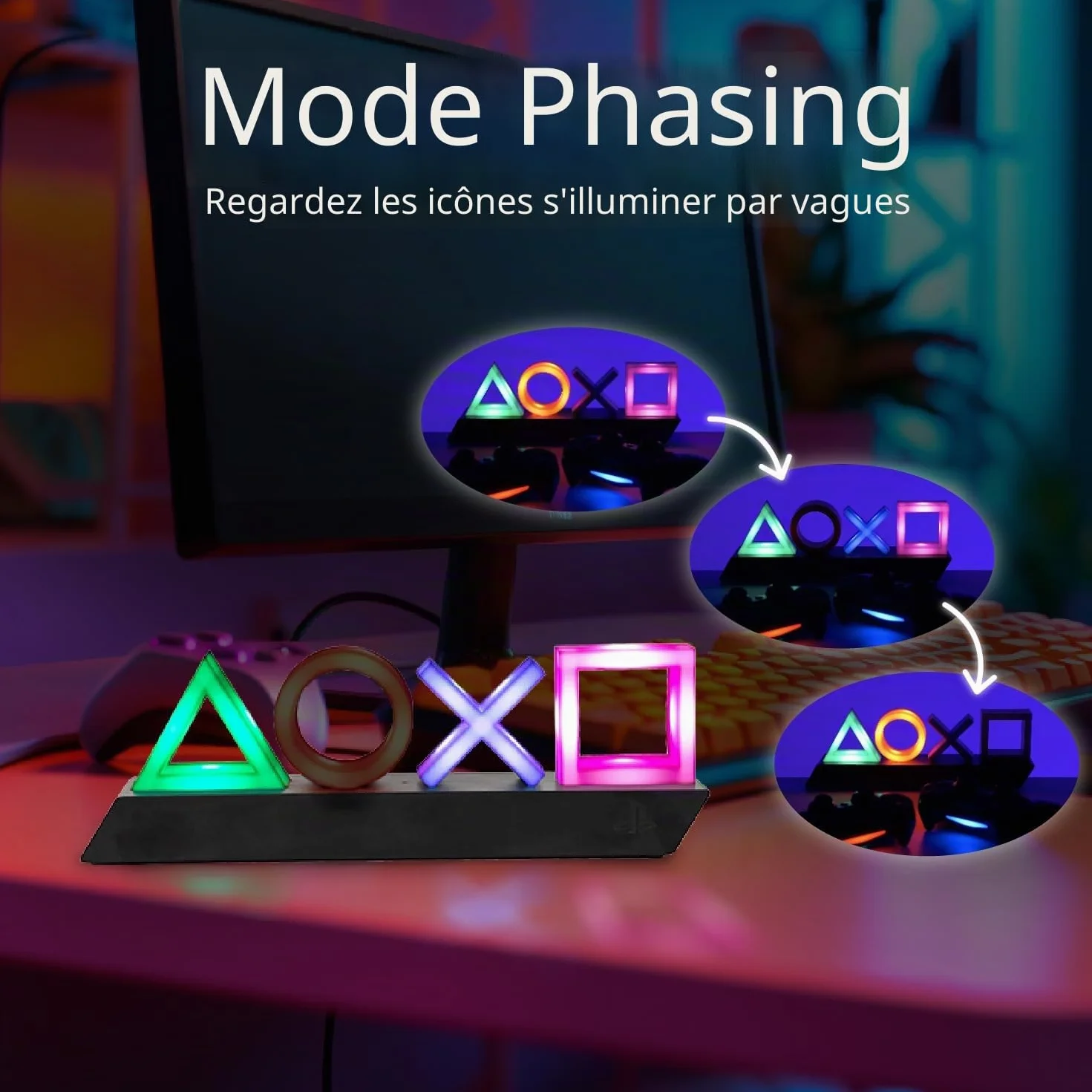 Paladone PlayStation Lumières Icones à 3 Modes - Réagit à la Musique