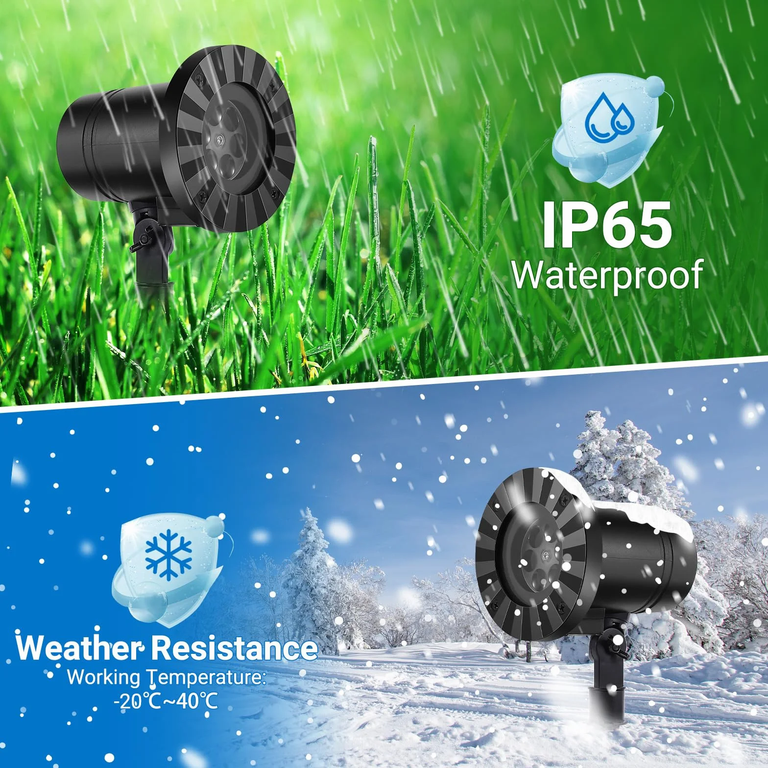 Projecteur LED Flocon de Neige IP65 Étanche Noël Décoration Extérieur Intérieur