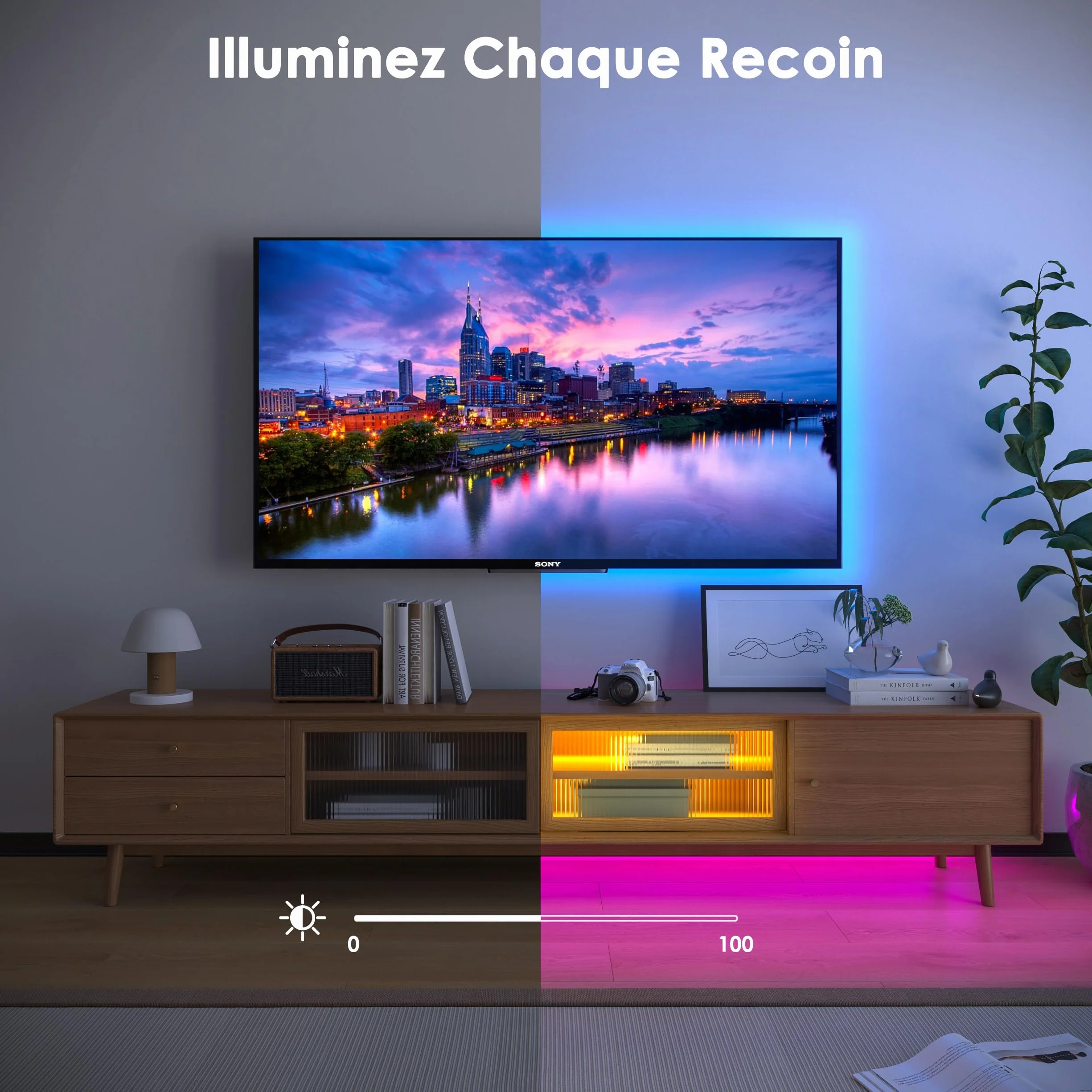 HOVVIDA Ruban LED 5M 30 LED/M 24V RVB Bande LED avec APP et Télécommande