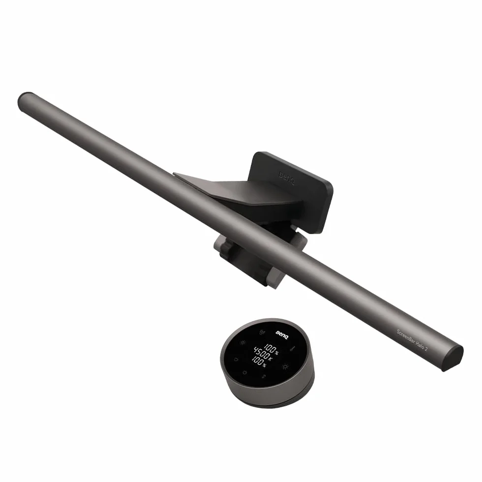 BenQ ScreenBar Halo 2 Lampe LED écran PC télécommande sans fil luminosité ajustable température couleur sans reflets design gain place USB