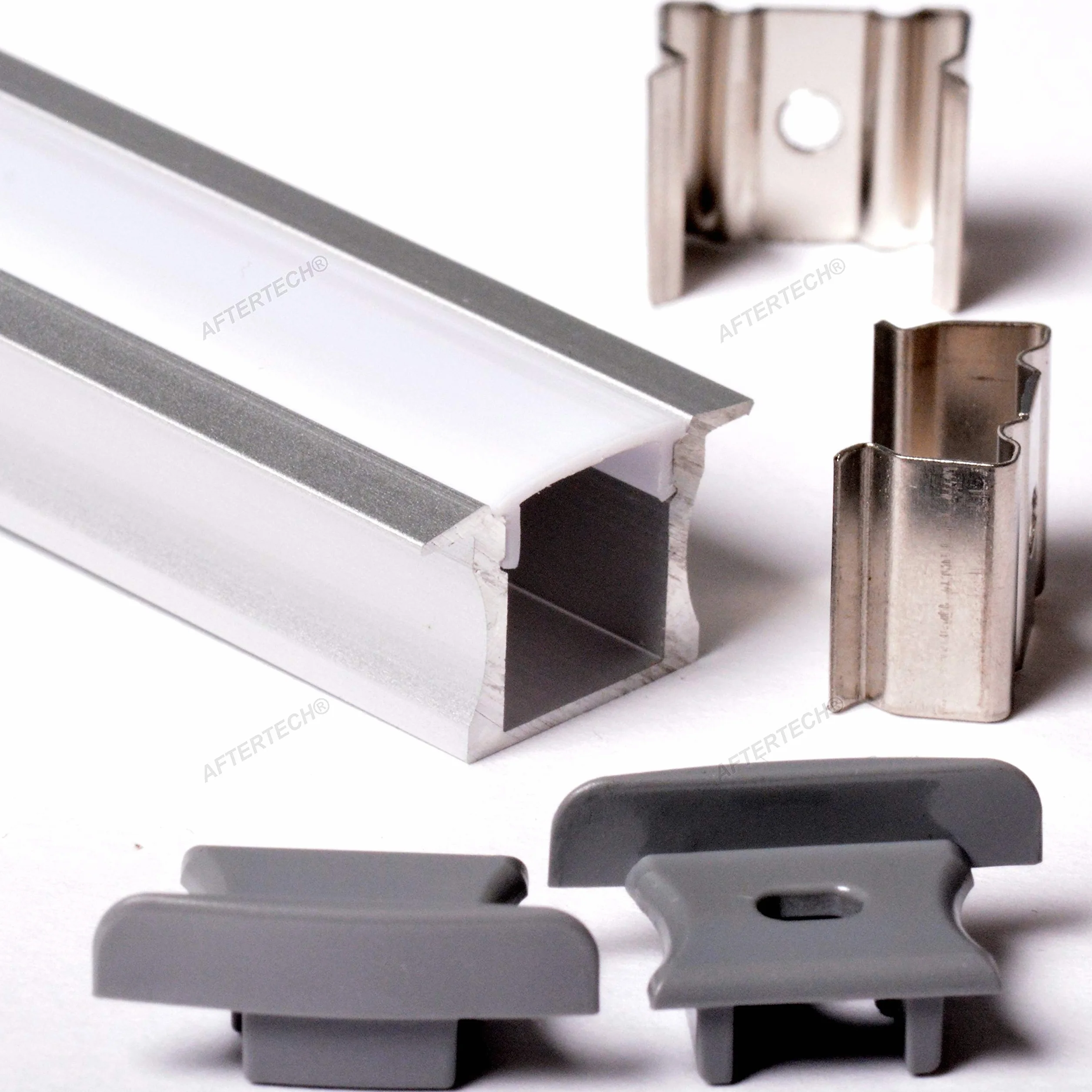 Profil Aluminium Encastré Bande LED 3m 25x15mm Couvercle Blanc