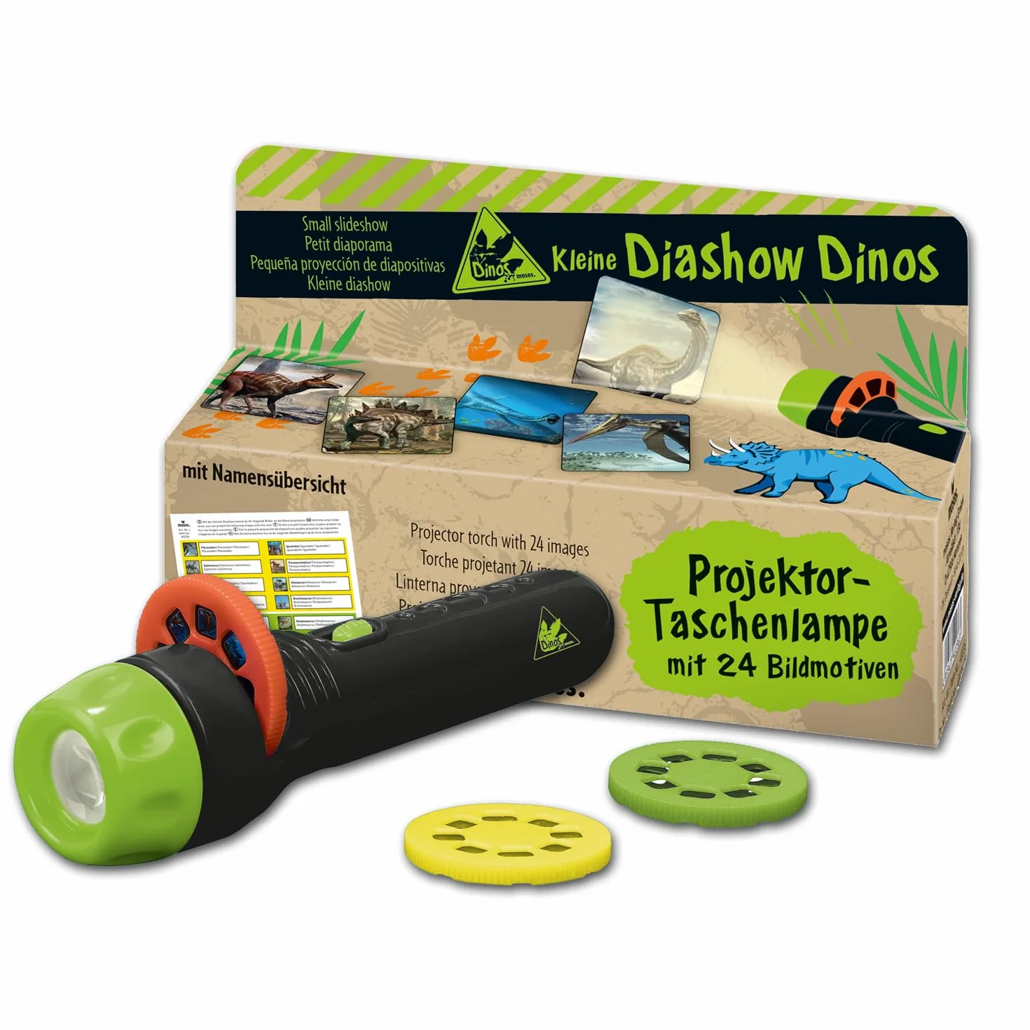 Moses Mini Lampe de Poche Enfants 24 Images Dinosaures