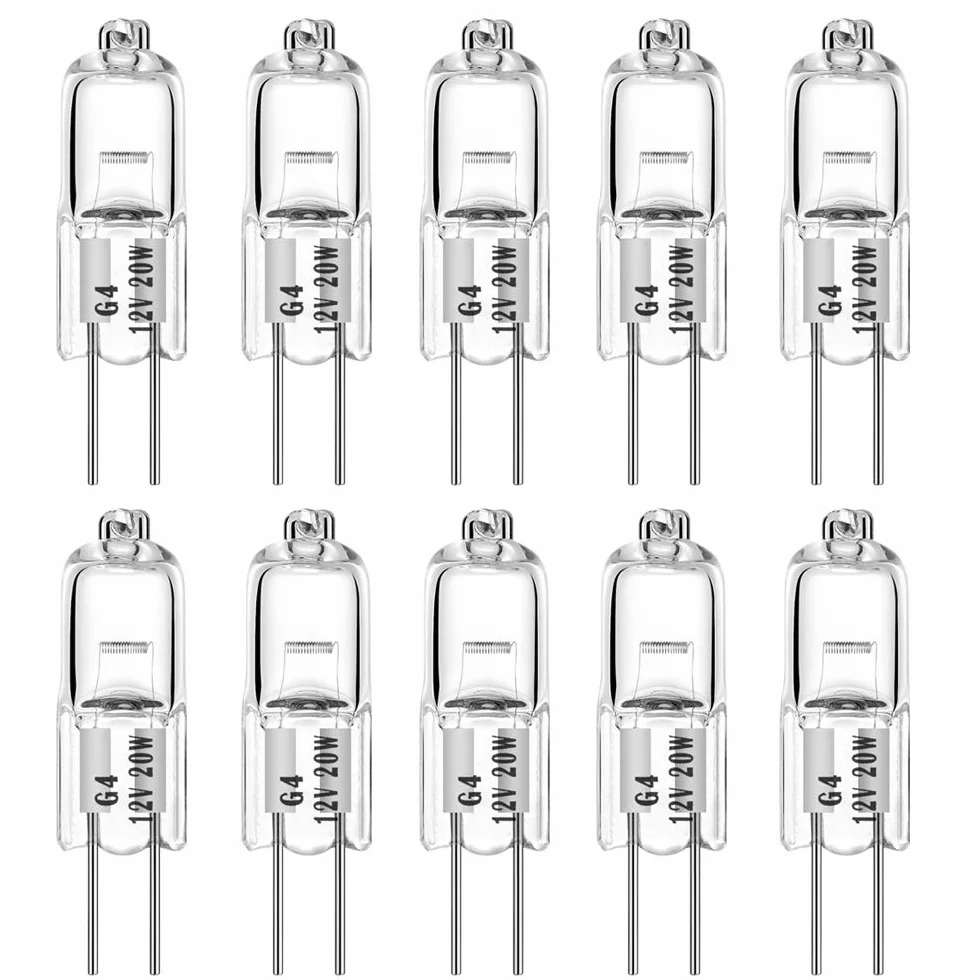 Ampoules halogènes G4 20W 12V T3 JC 2 broches 10Pack