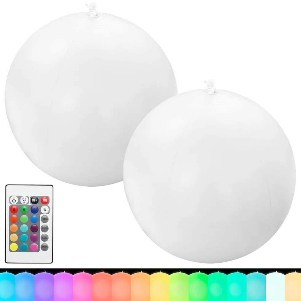 Boule Lumineuse Piscine Flottante 40cm 16 Couleurs 4 Modes Télécommande