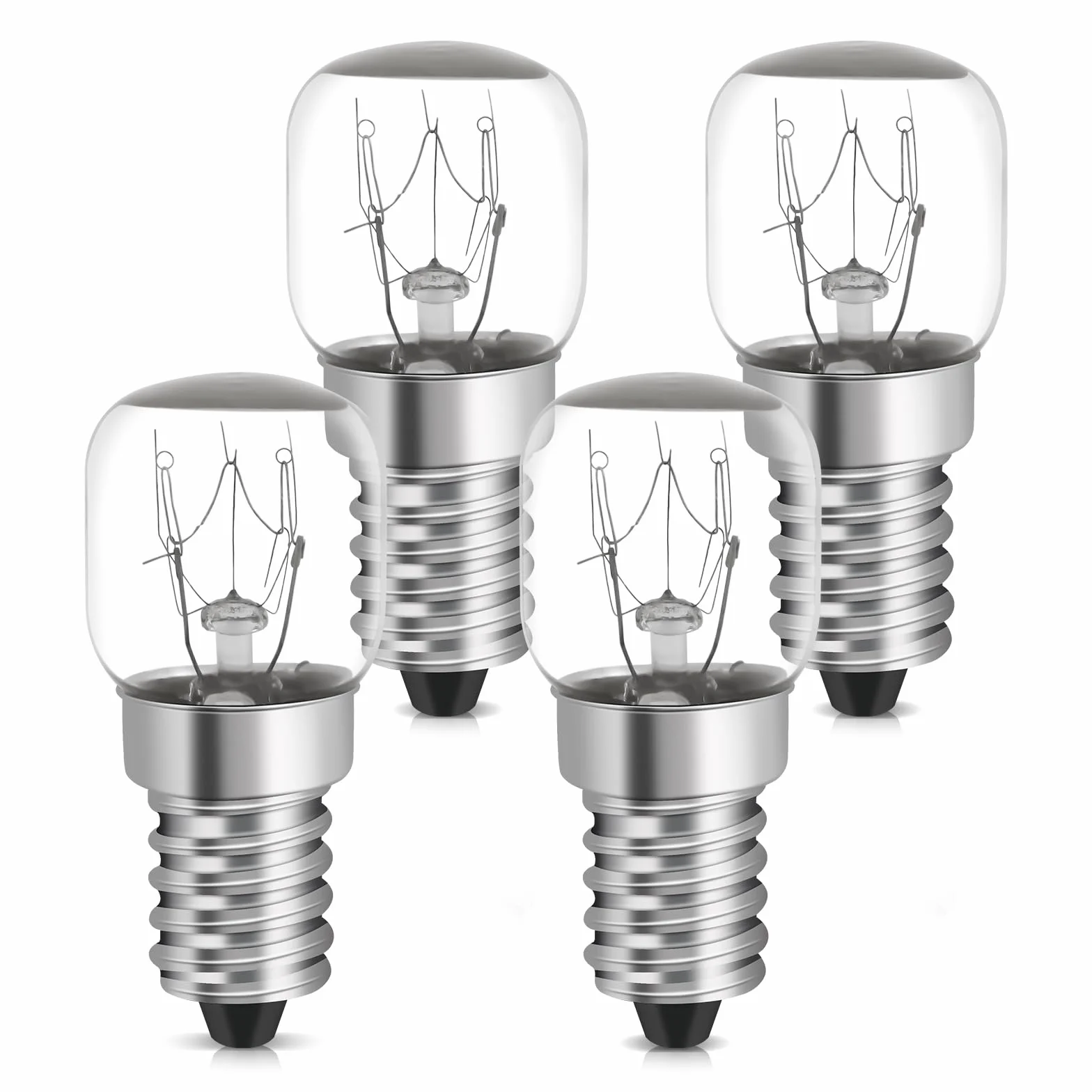 Ampoule Frigo 15W E14 Blanc Chaud 300°C 2700K ST22 ⌀22mm Lot de 4 Lampes de Four T22