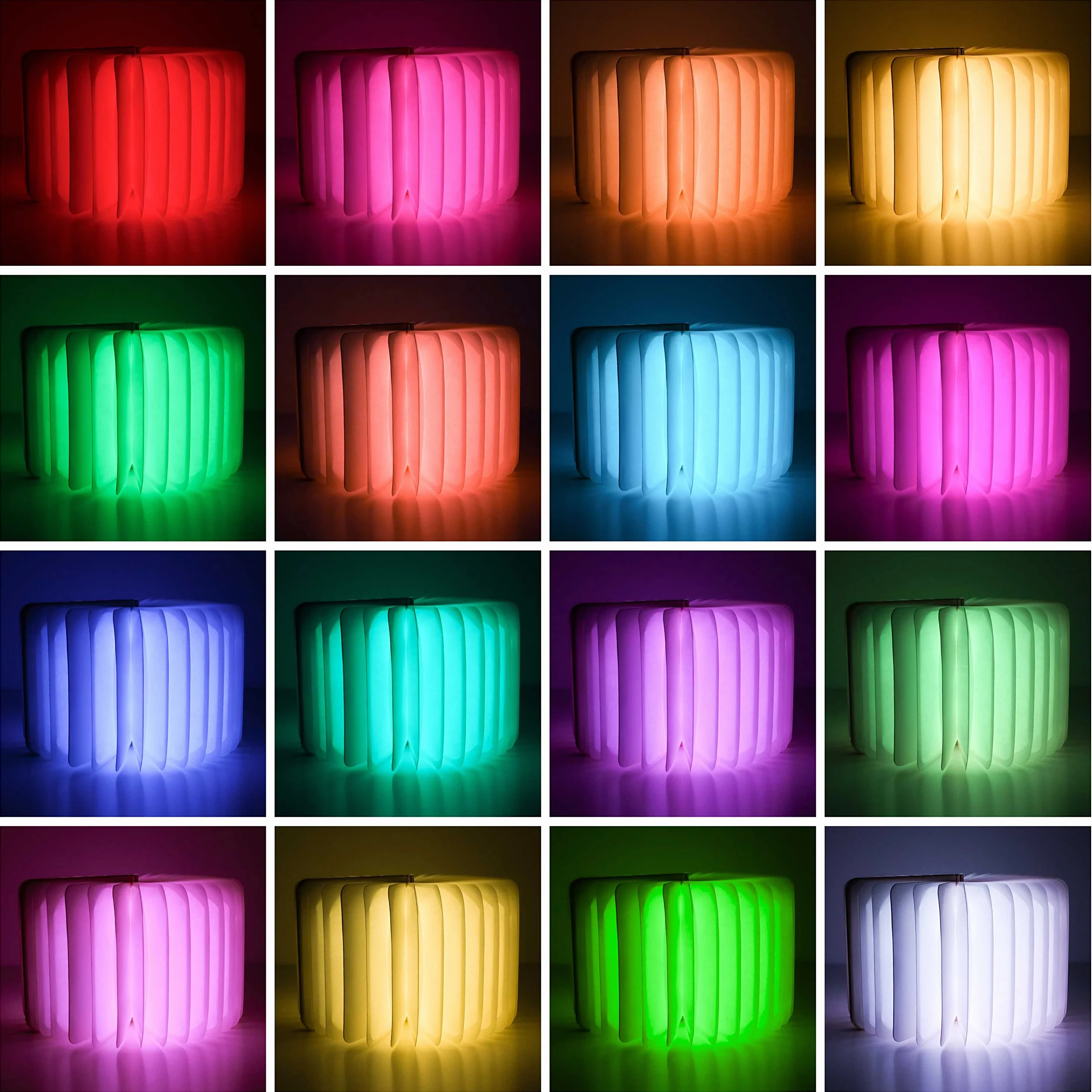 BONNYCO Lampe Livre LED Pliante en Bois avec Télécommande 16 Couleurs Minuterie Décoration Chambre Bureau