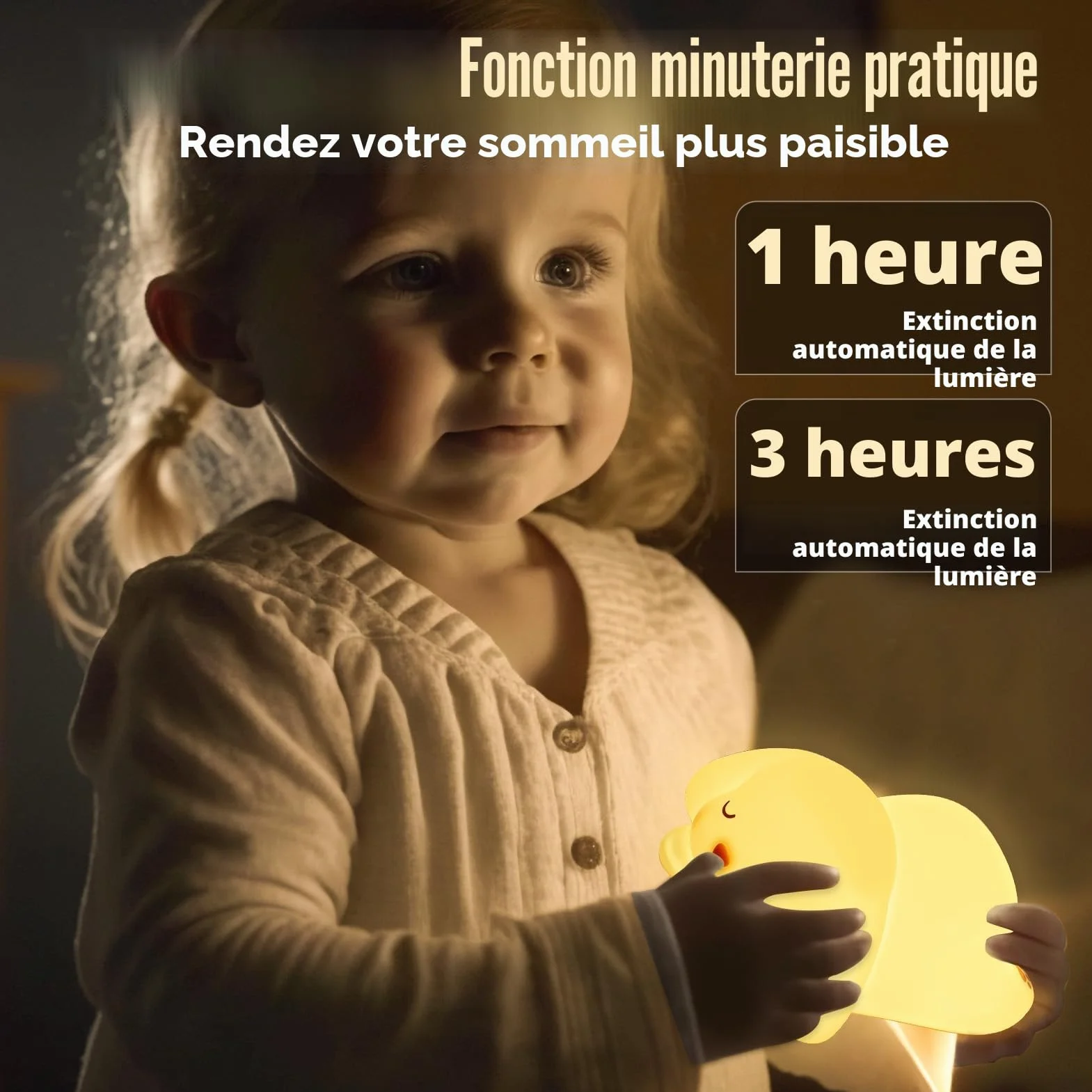 ZKLiLi Mignon Lapin Enfants Silicone Night Light, 7 Couleurs, Tactile, USB