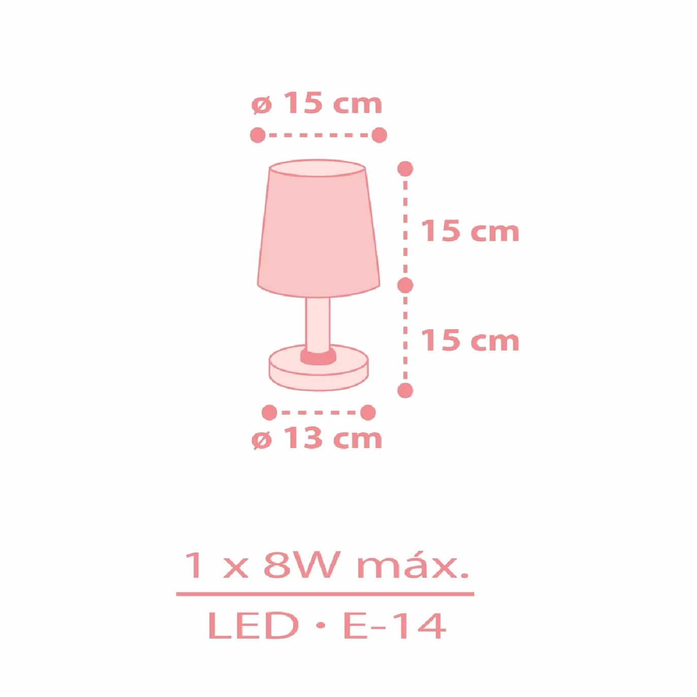 Dalber Lampe De Chevet Enfant Star Light Étoiles Rose E14